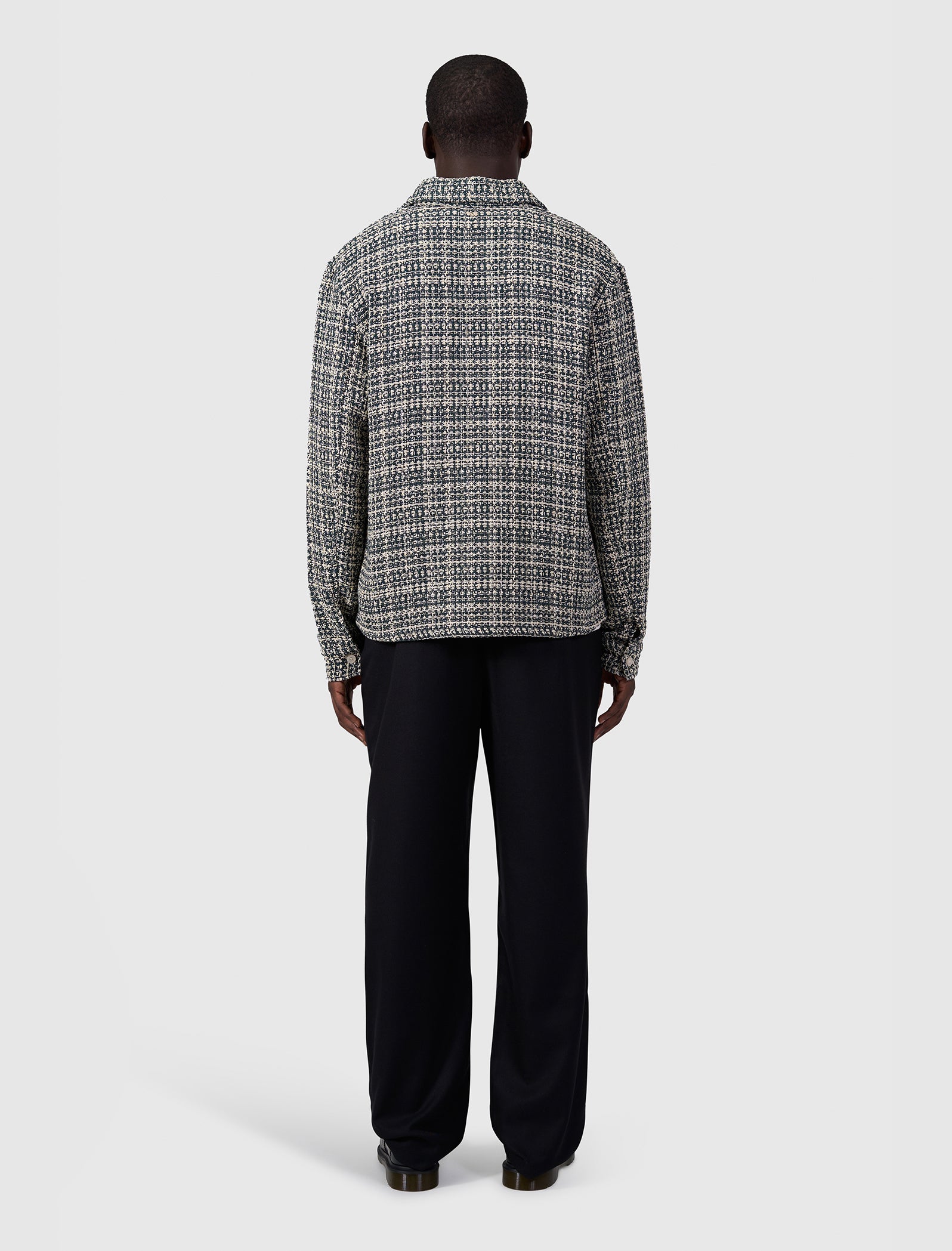 Structured Checked Overshirt | Ecru