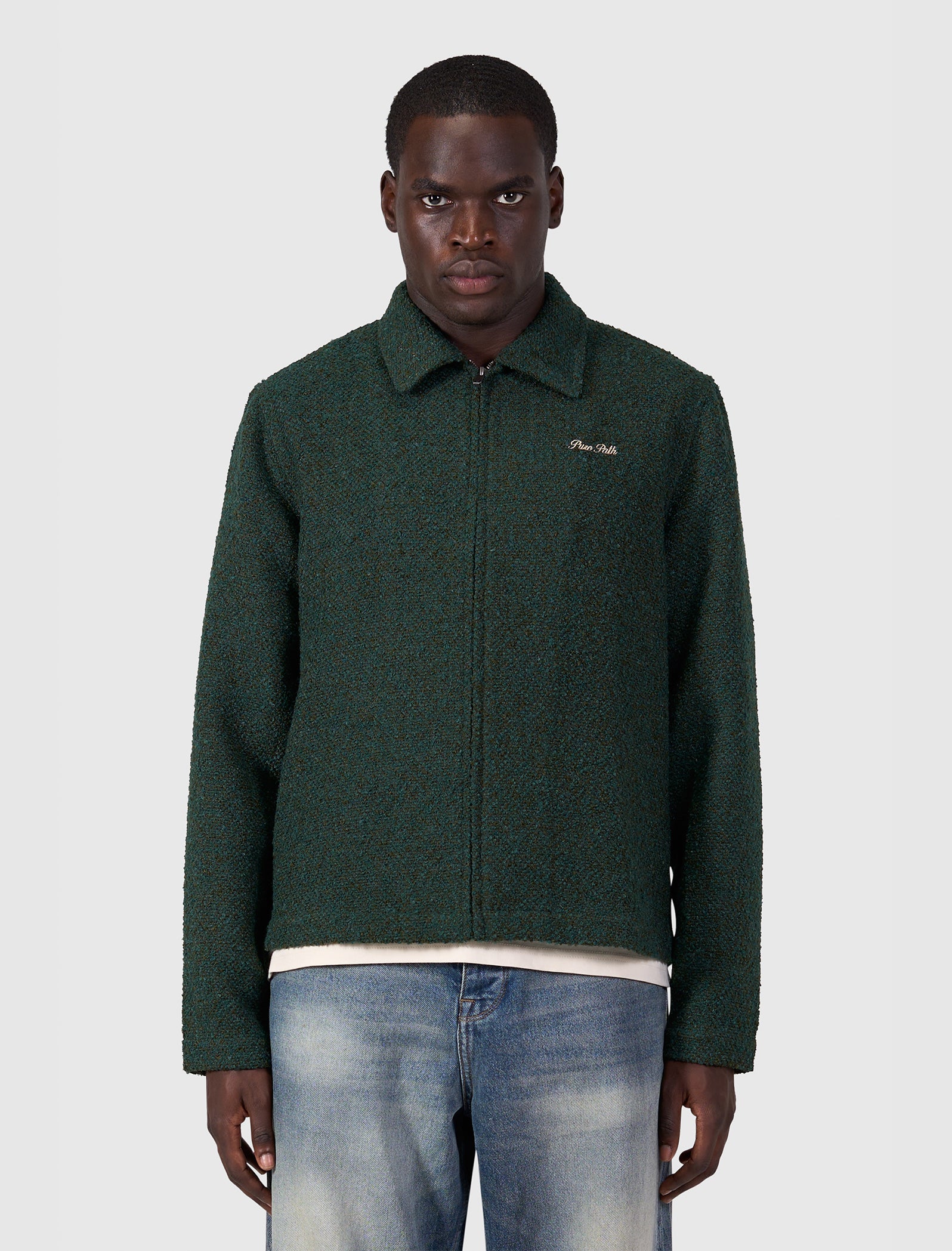 Bouclé Full-zip Overshirt | Dark Army