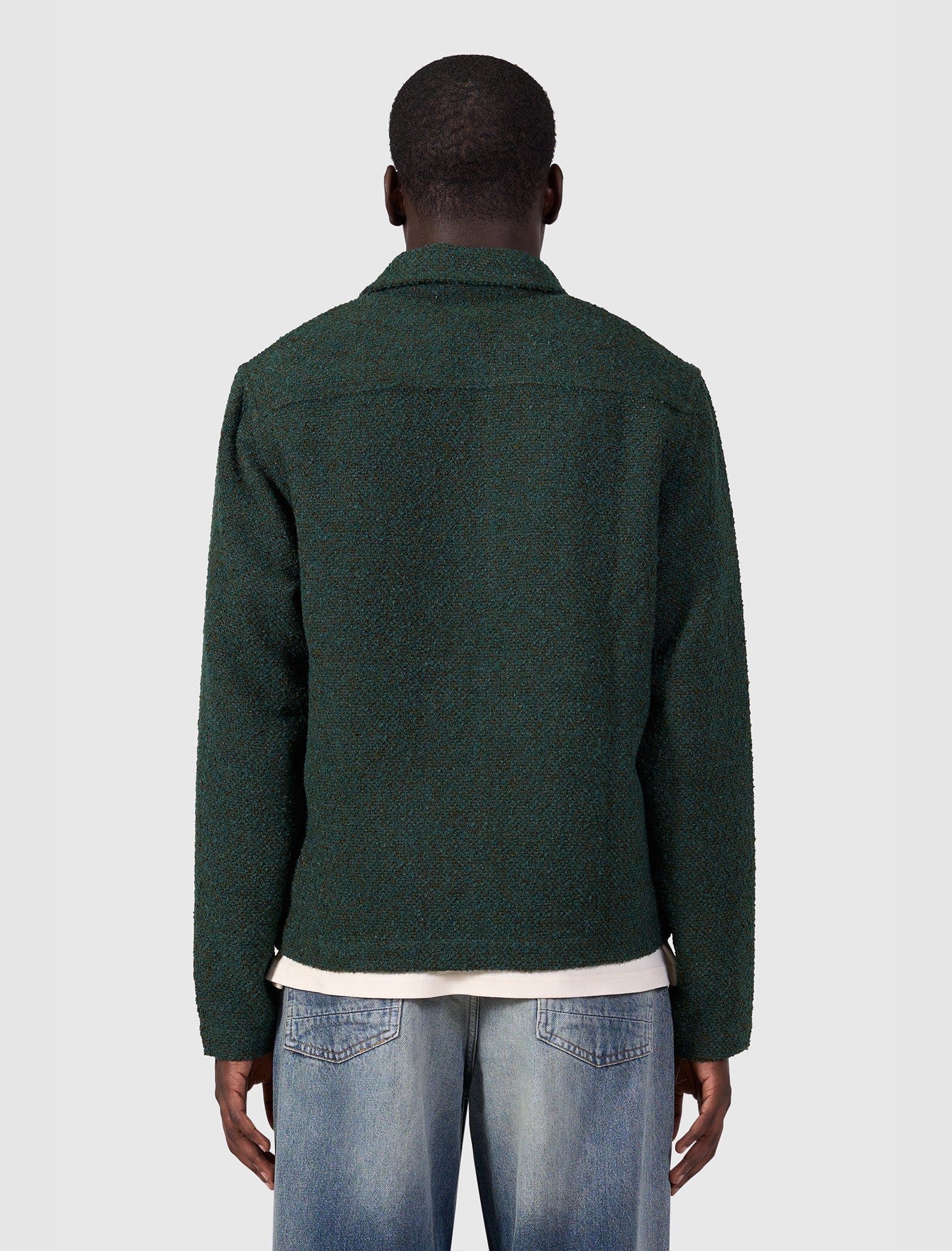 Bouclé Full-zip Overshirt | Dark Army