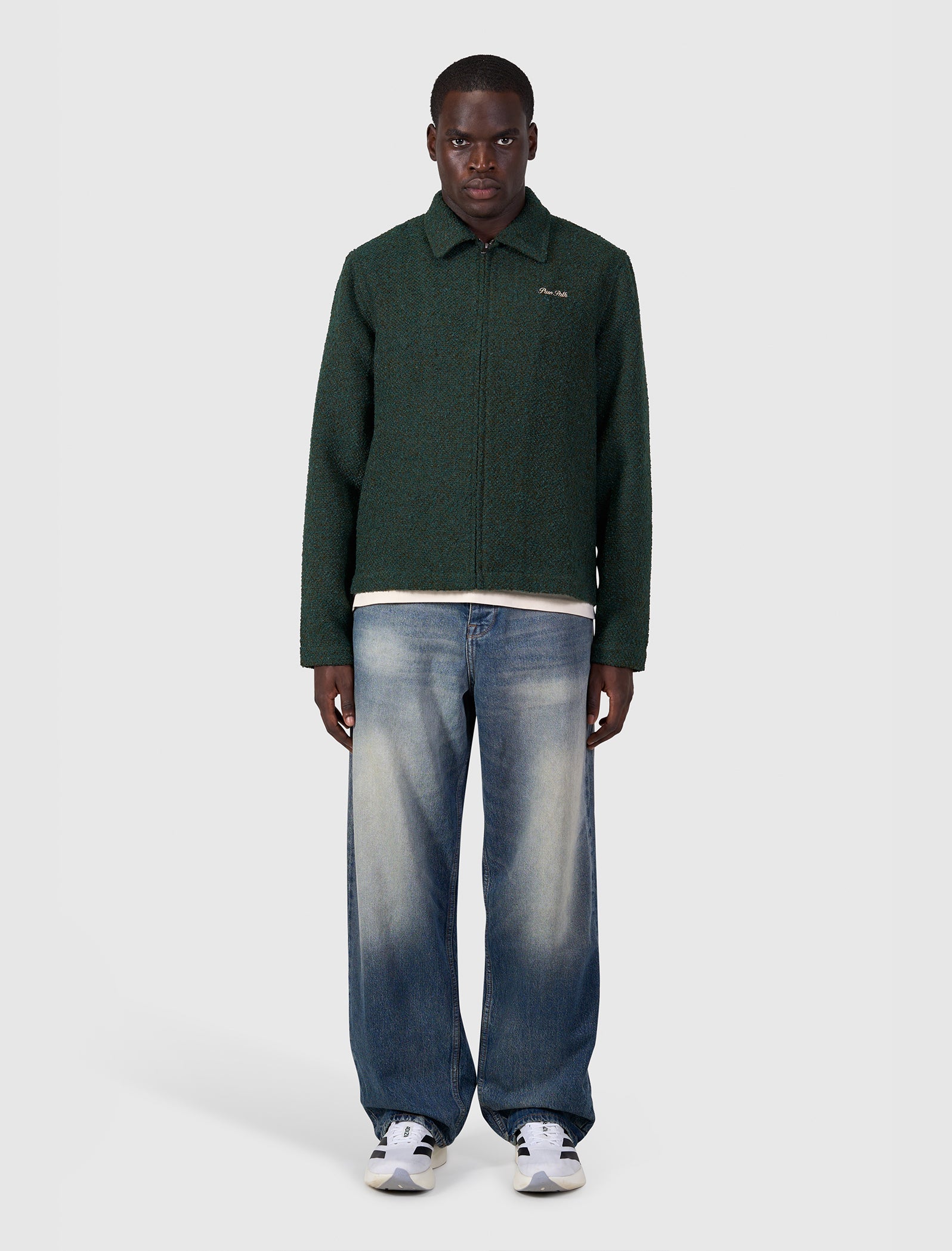 Bouclé Full-zip Overshirt | Dark Army