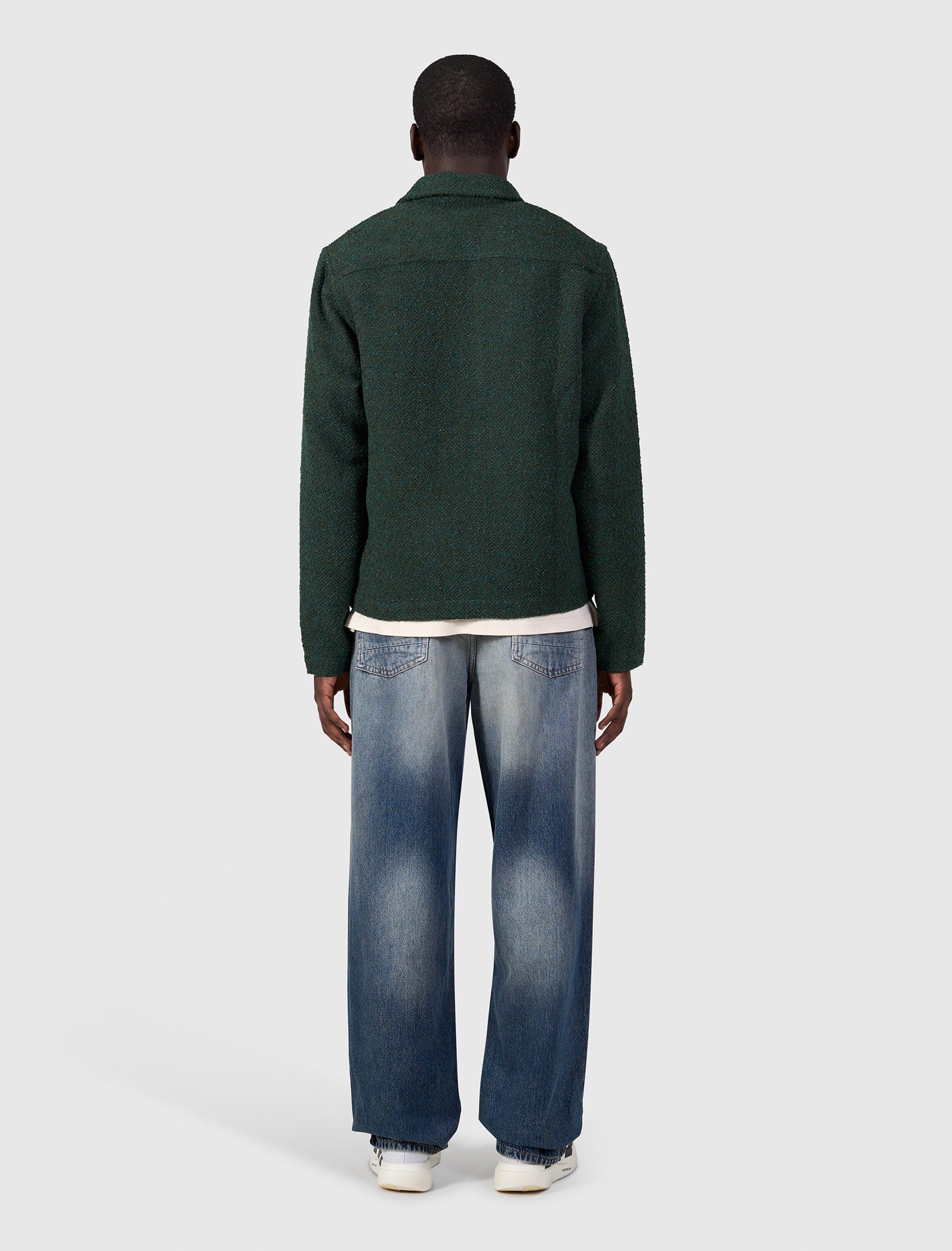 Bouclé Full-zip Overshirt | Dark Army