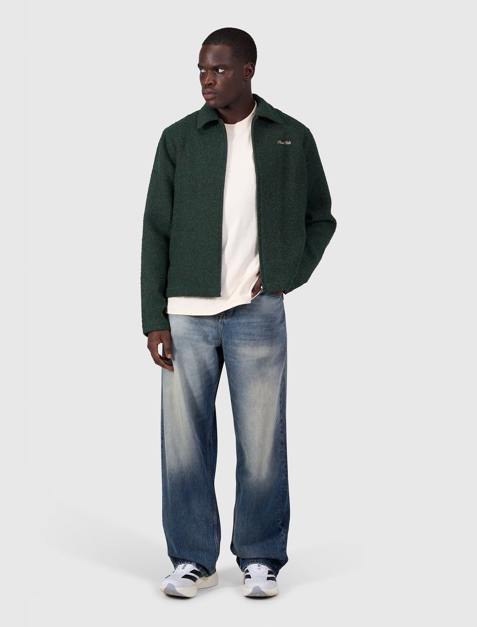 Bouclé Full-zip Overshirt | Dark Army