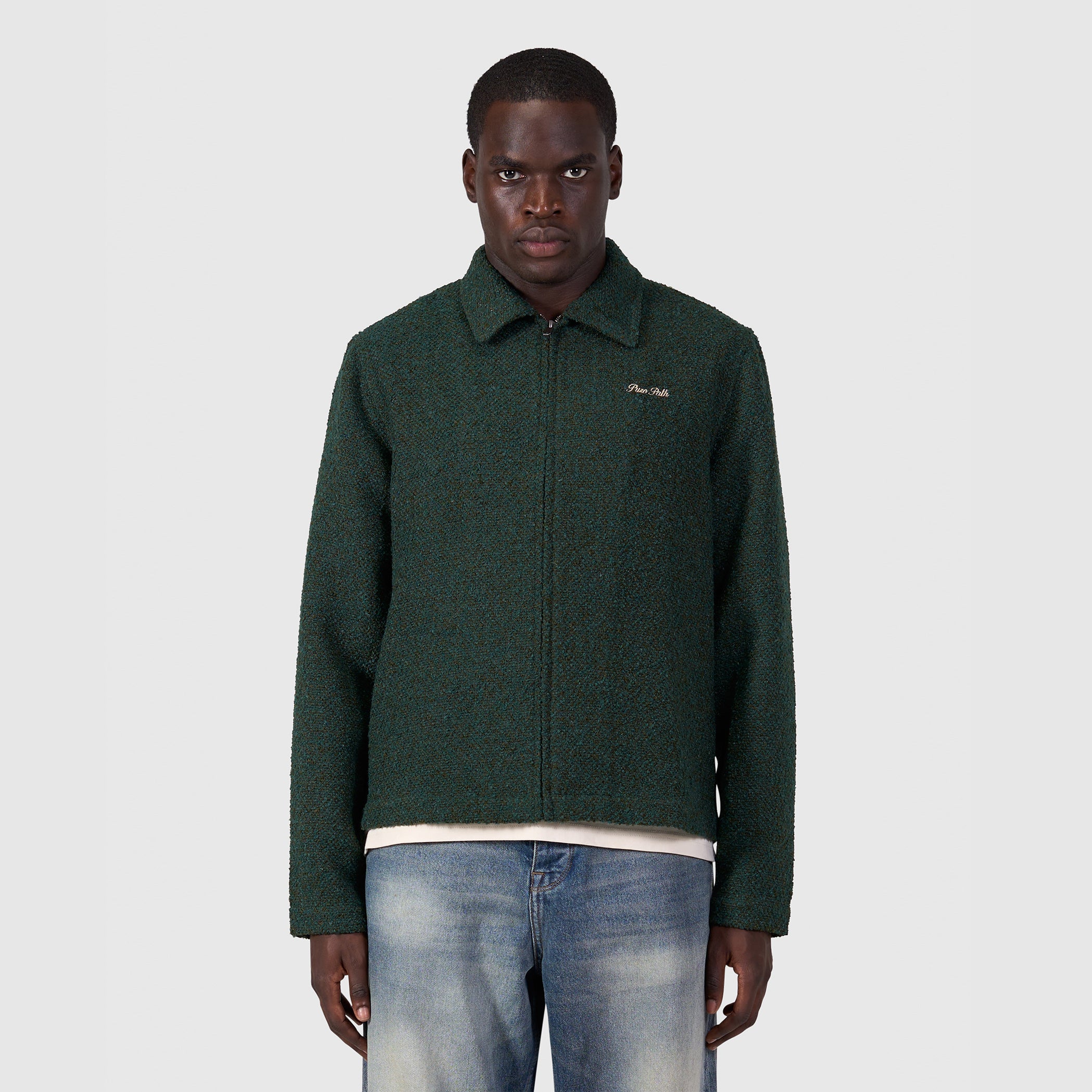 Bouclé Full-zip Overshirt | Dark Army