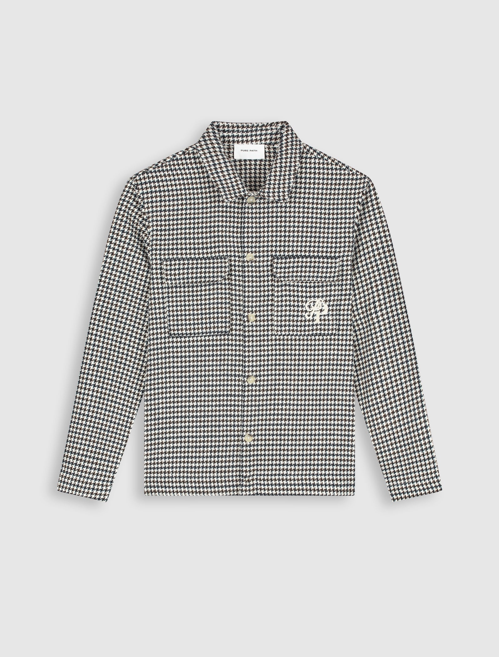 Houndstooth Overshirt | Ecru