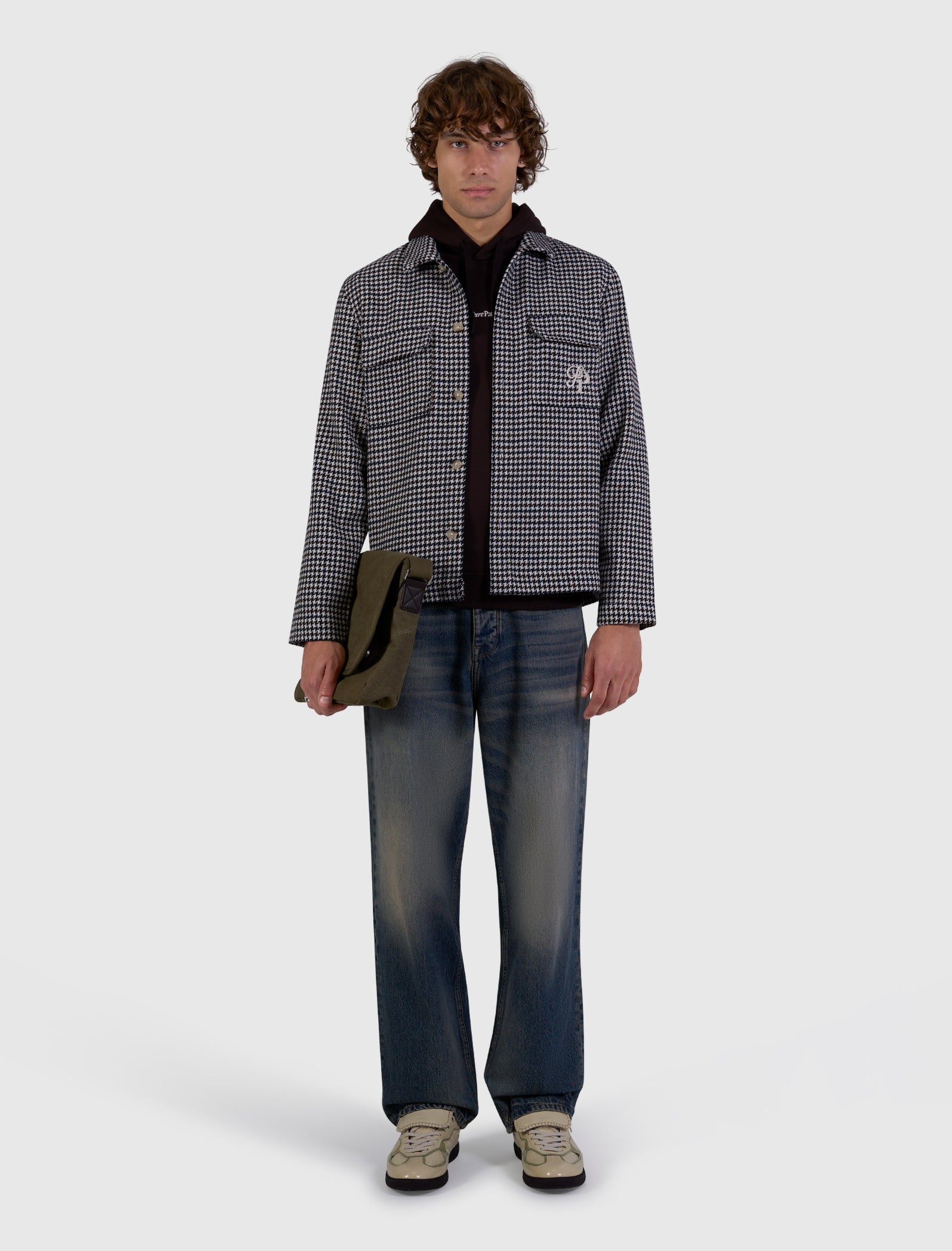Houndstooth Overshirt | Ecru