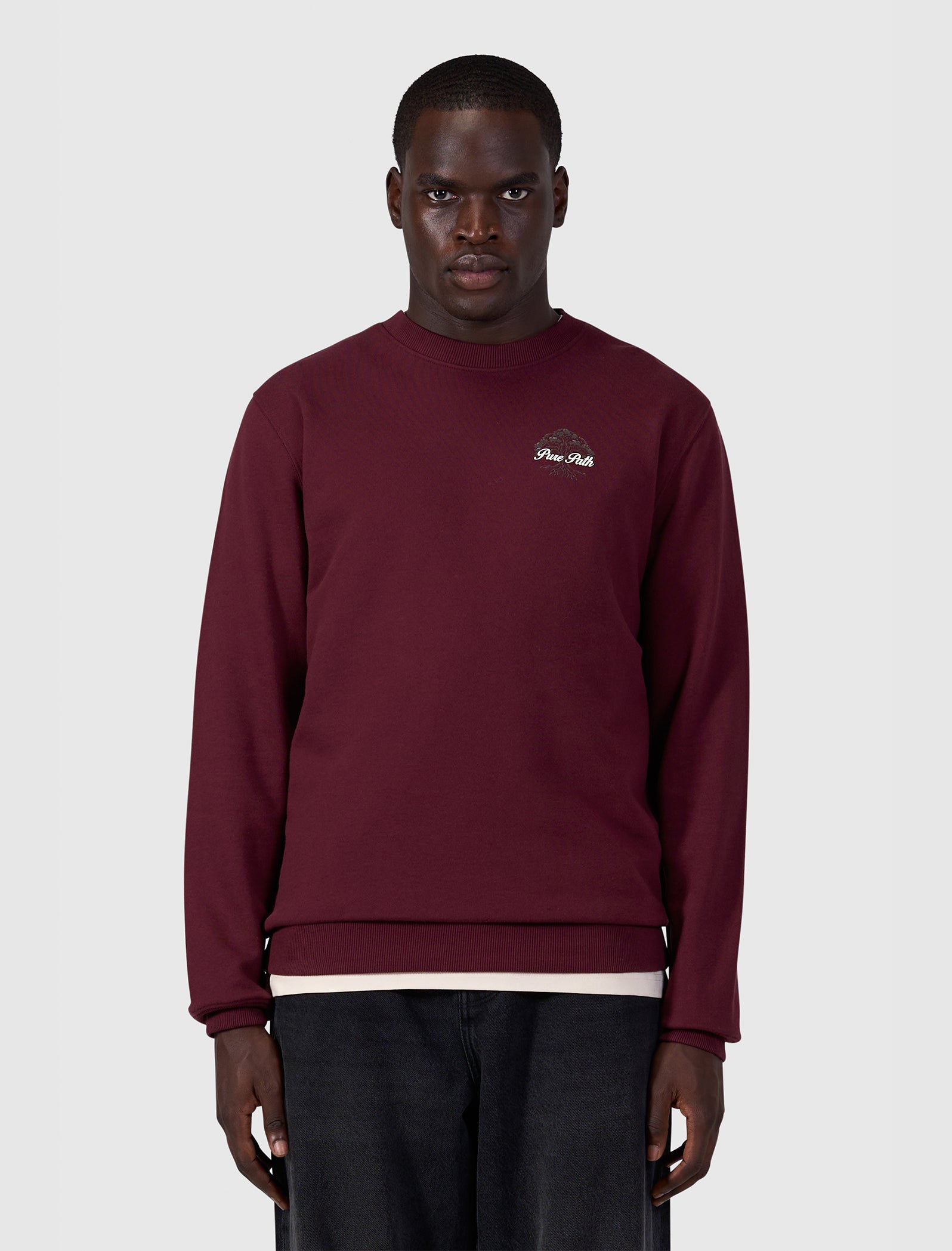 Rooted Tree Sweater | Wine Red