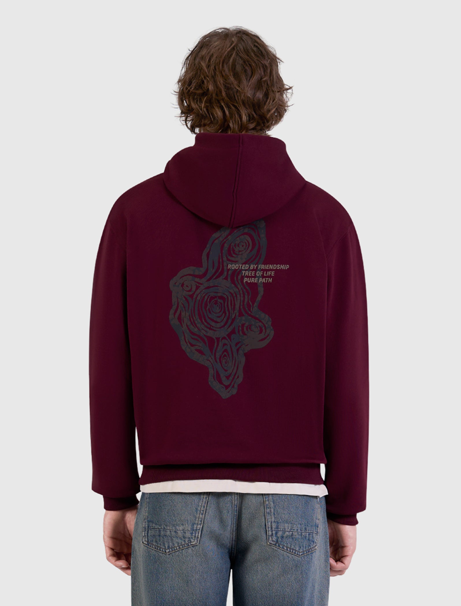 Tree Trunk Hoodie | Wine Red