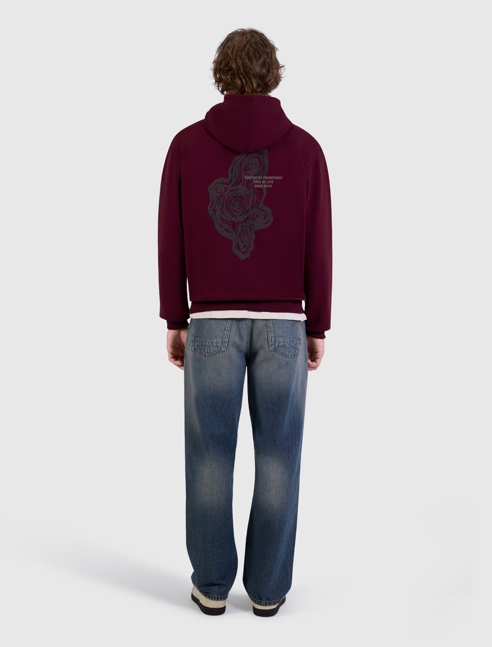 Tree Trunk Hoodie | Wine Red
