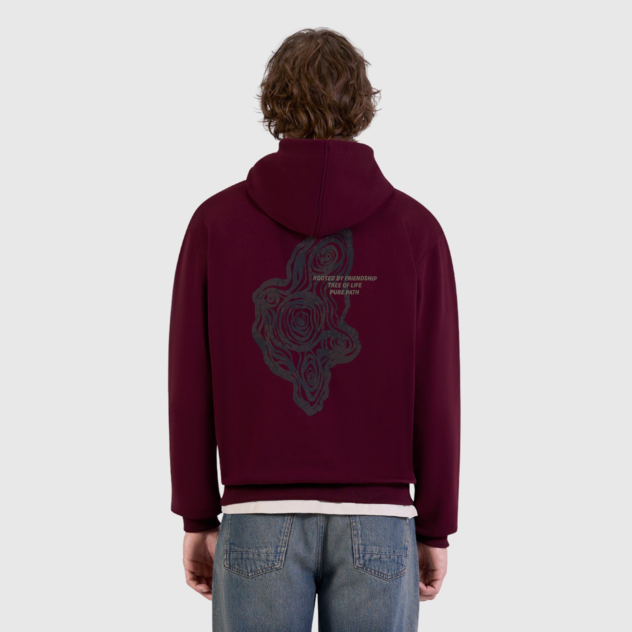 Tree Trunk Hoodie | Wine Red