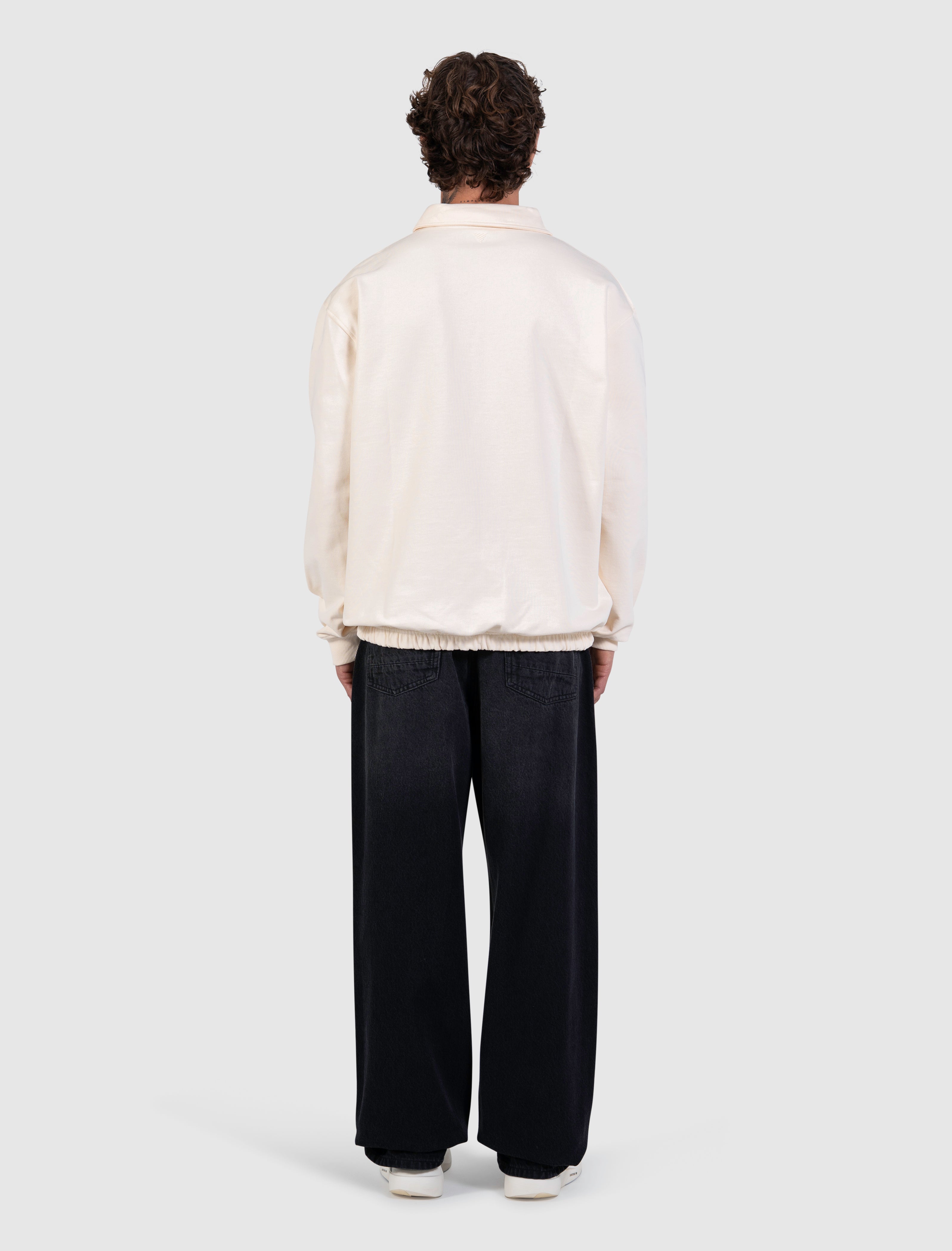 Half-zip Polo Sweater | Ecru