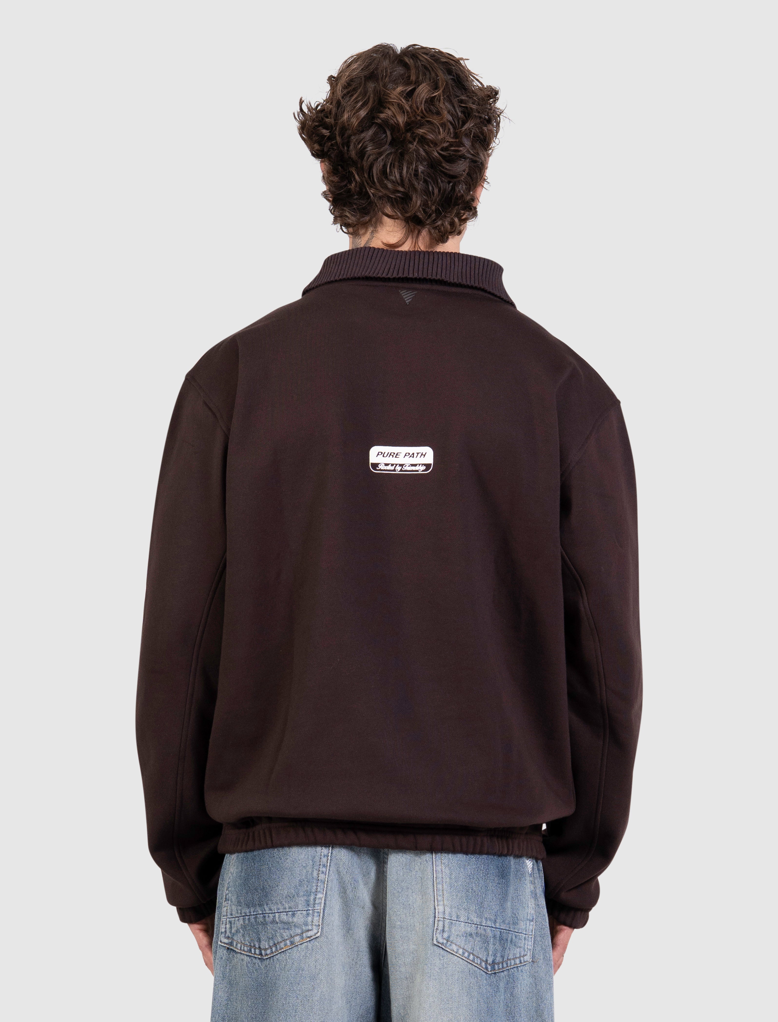 United Panel Polo Sweater | Dark Brown