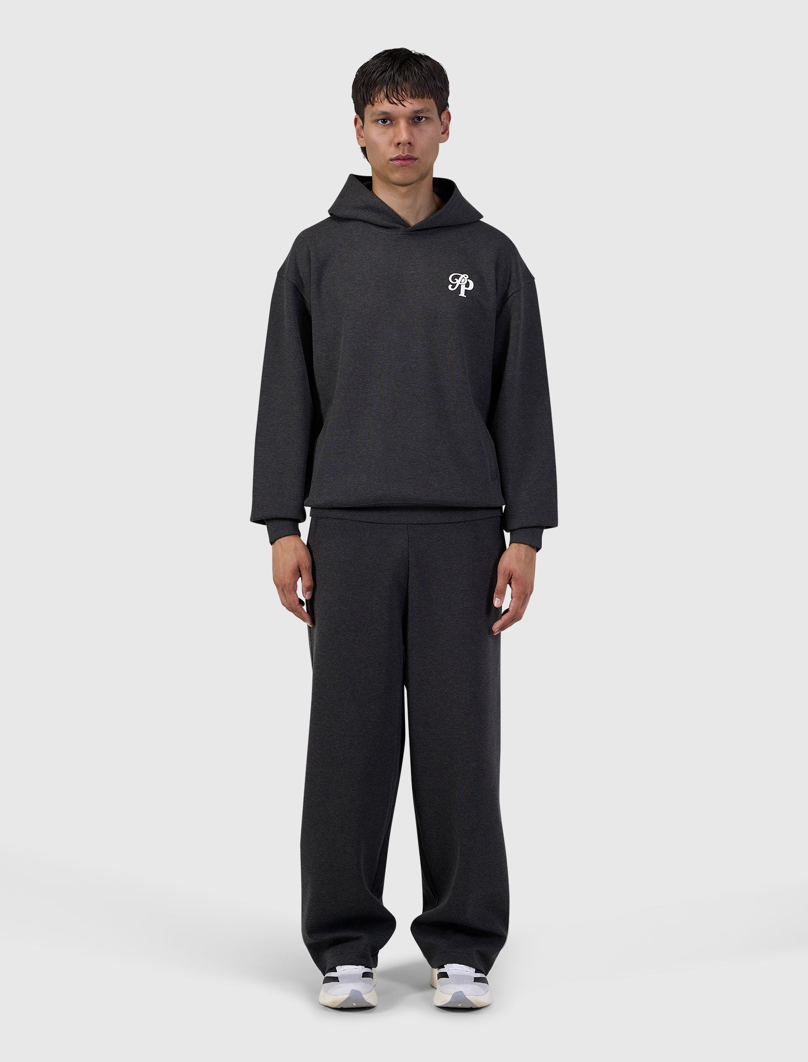 Initials Interlock Hoodie | Black