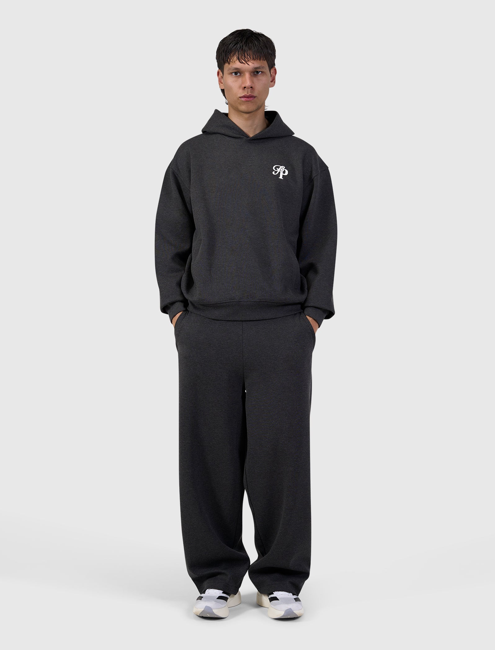 Initials Interlock Hoodie | Black