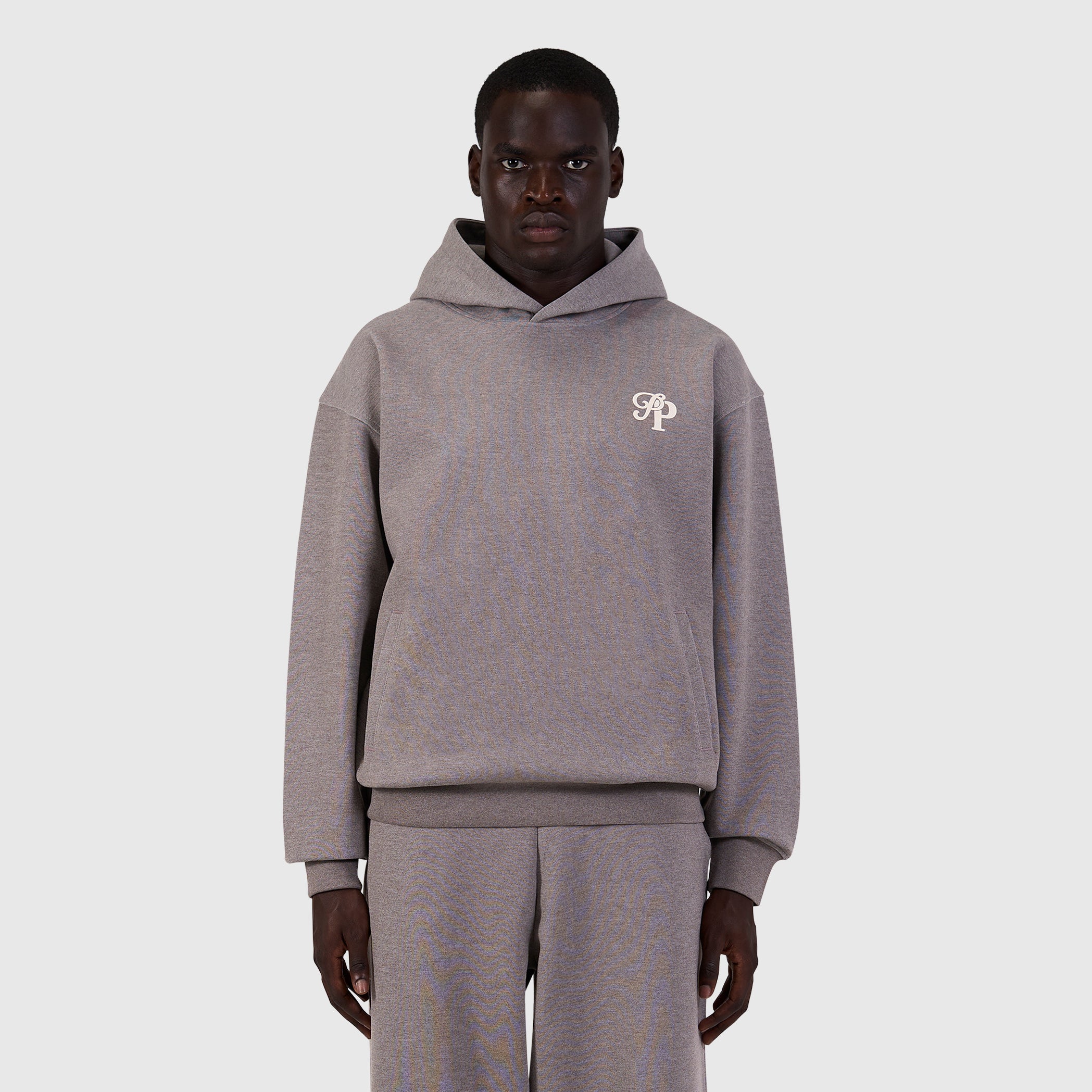 Initials Interlock Hoodie | Brown
