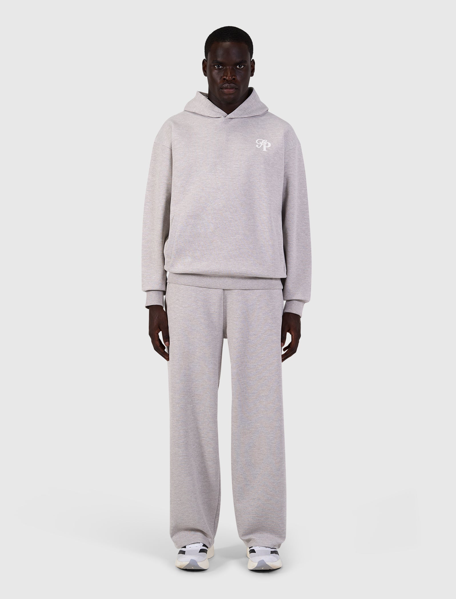 Initials Interlock Hoodie | Taupe