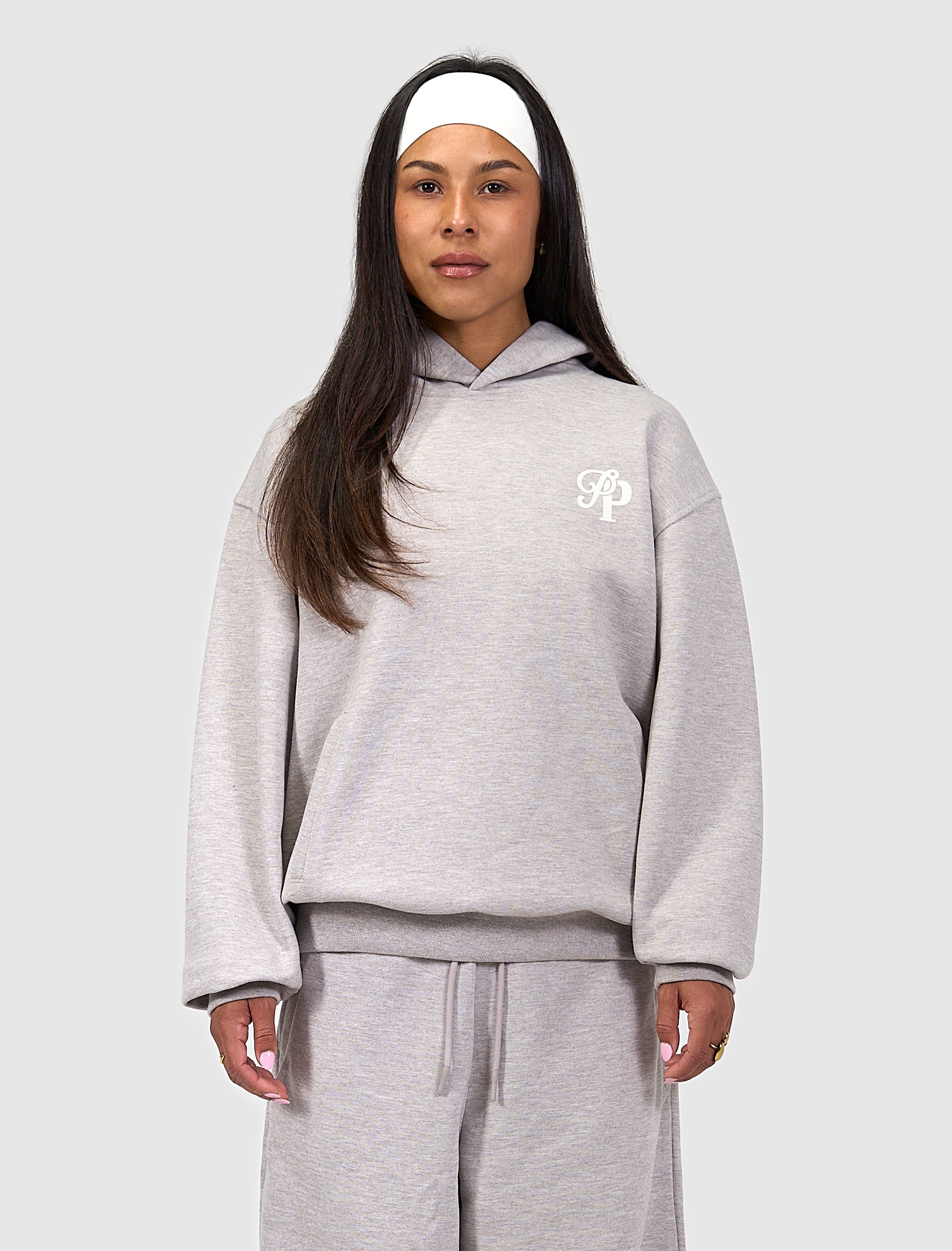 Initials Interlock Hoodie | Taupe