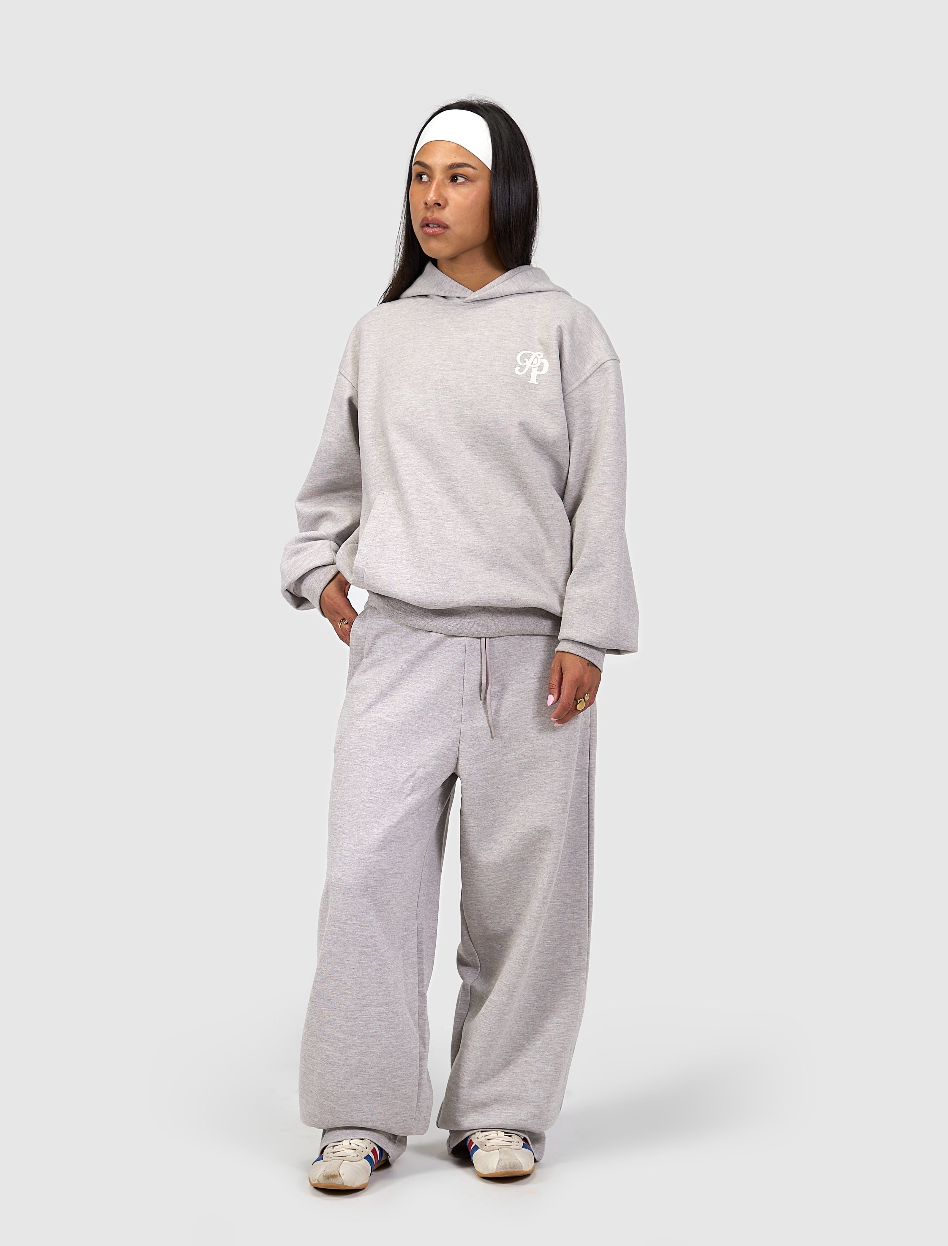 Initials Interlock Hoodie | Taupe