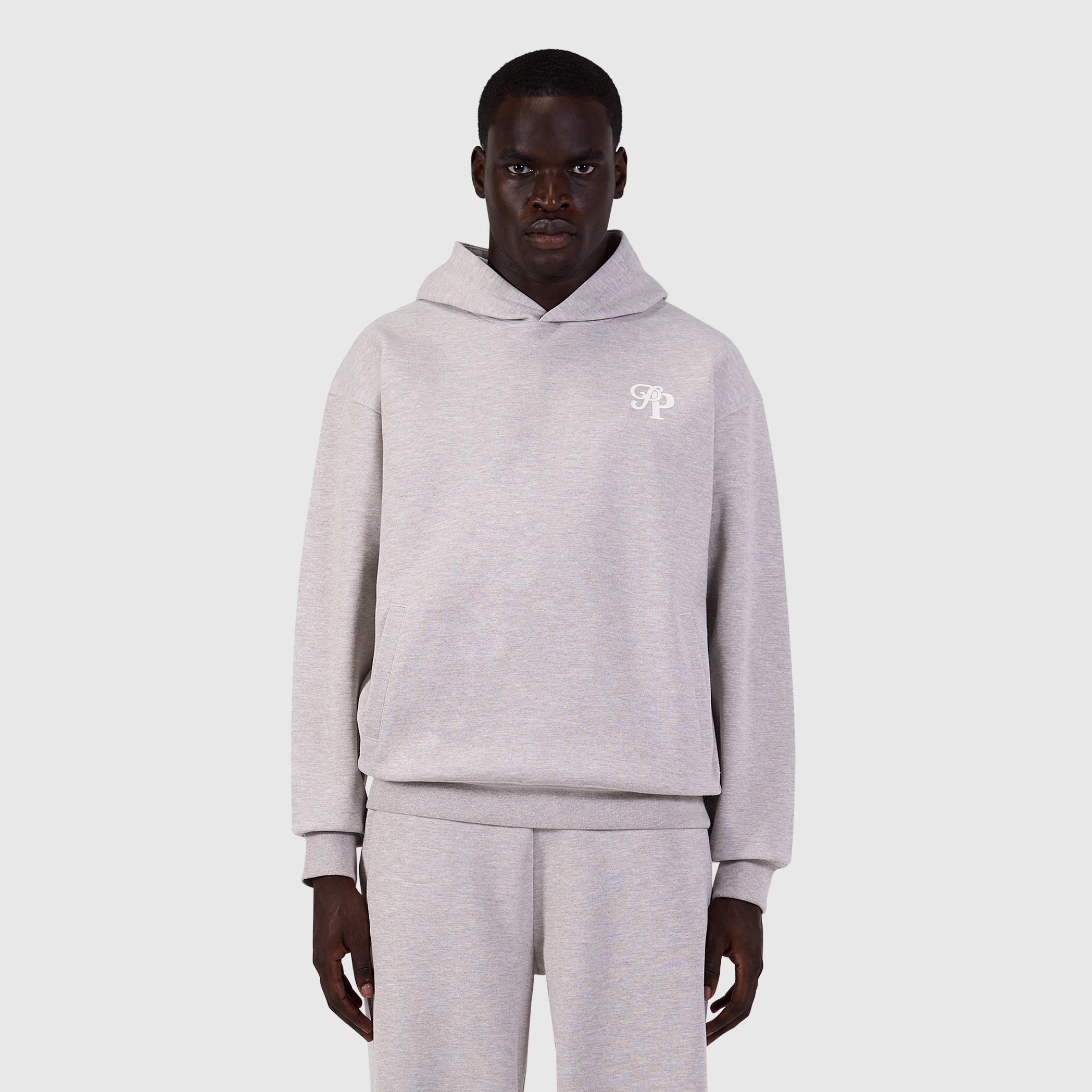 Initials Interlock Hoodie | Taupe