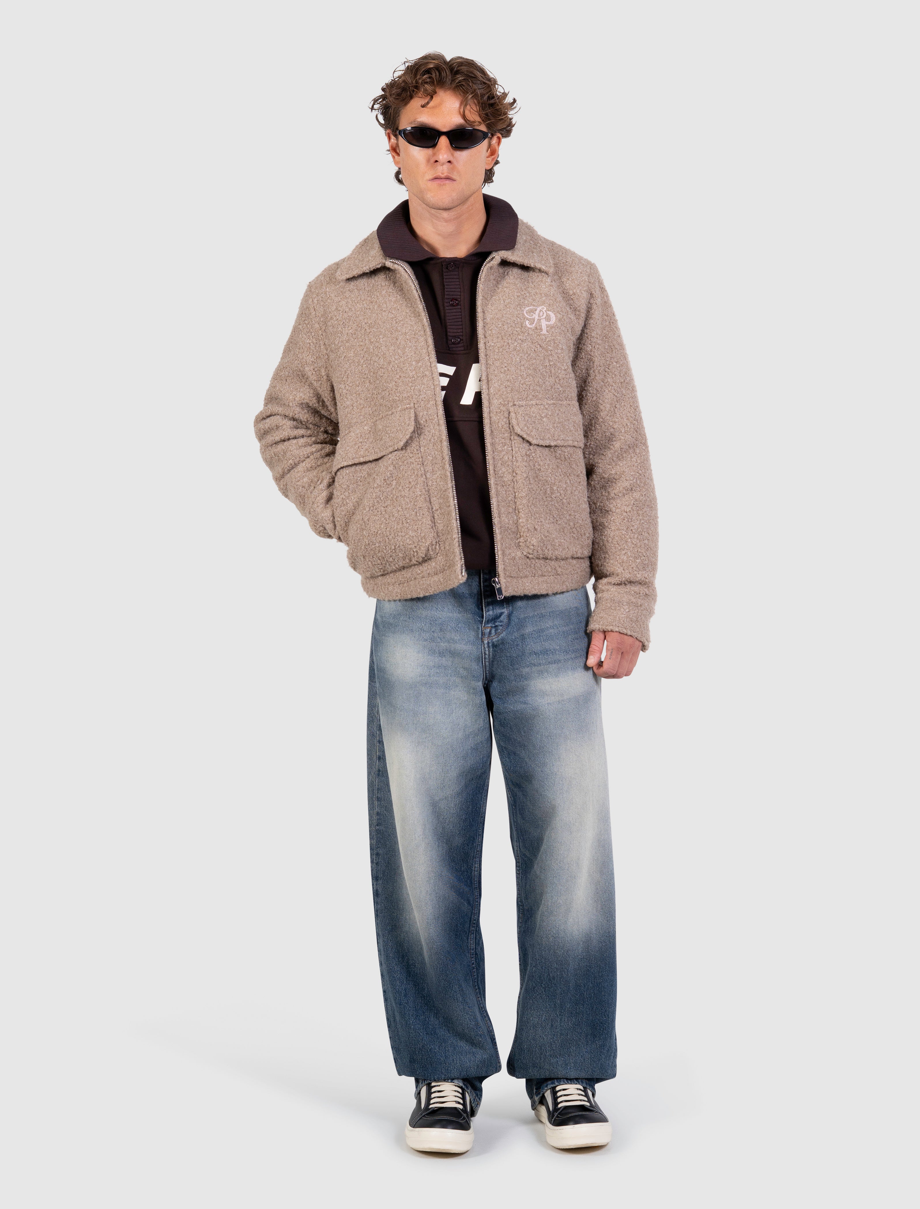 Initials Teddy Jacket | Taupe
