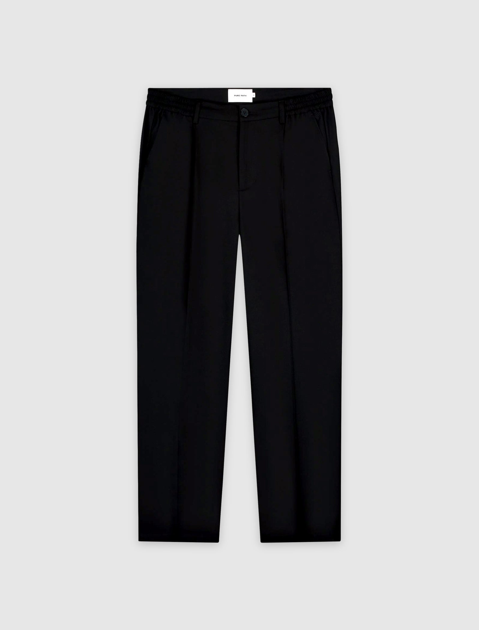 Pleated twill pants | Black