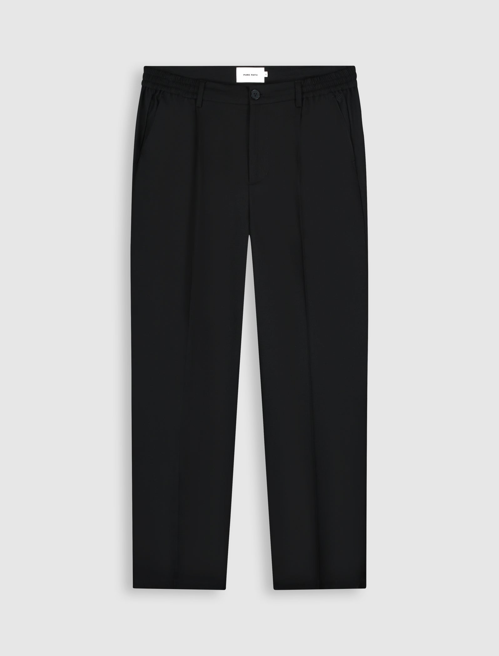 Pleated twill pants | Black