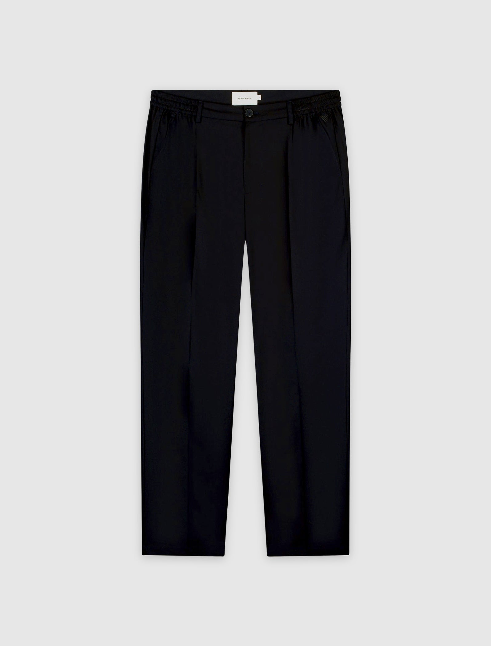 Pleated twill pants | Dark Navy