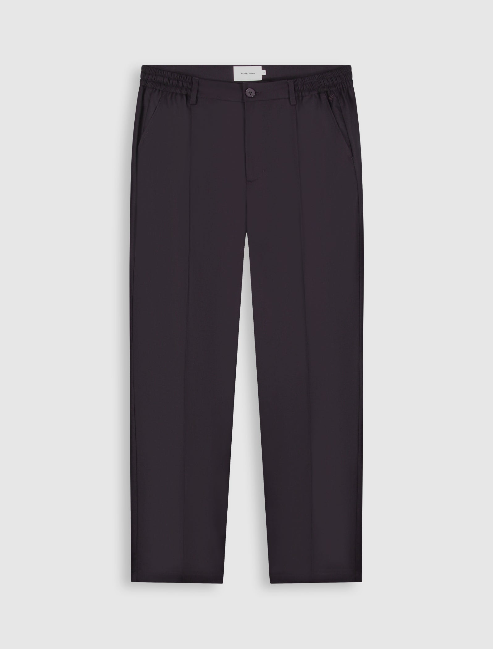 Pleated twill pants | Dark Brown