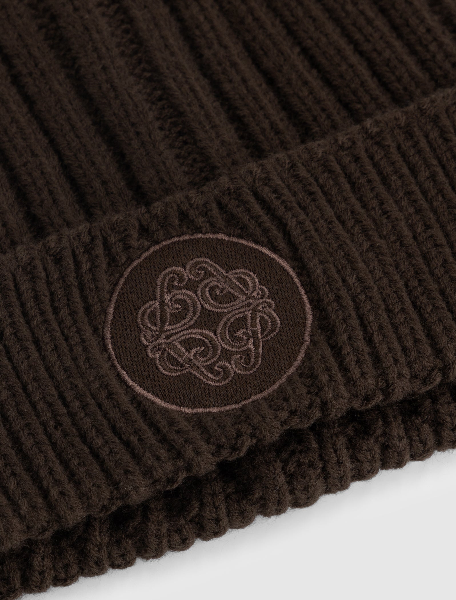 Emblem Beanie | Dark Brown