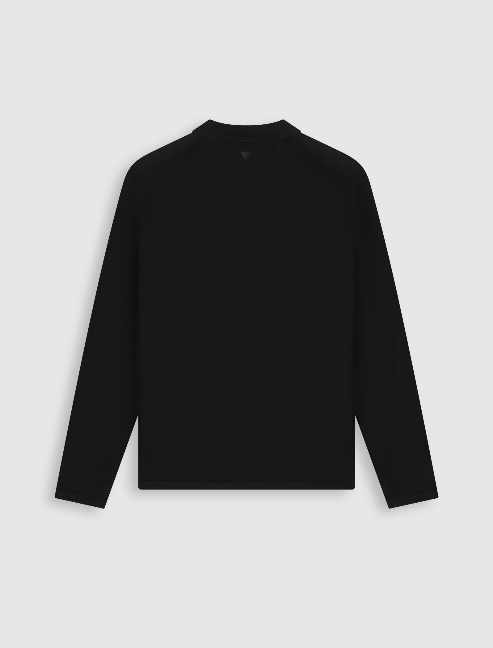 Flat Knit Longsleeve Polo | Black