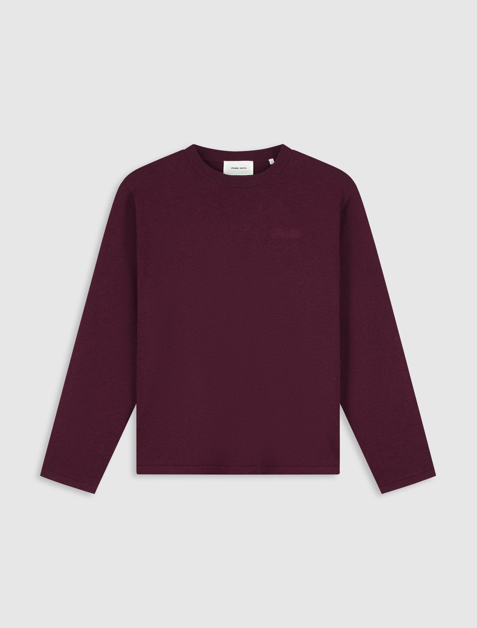 Flat Knit Sweater | Wine Red