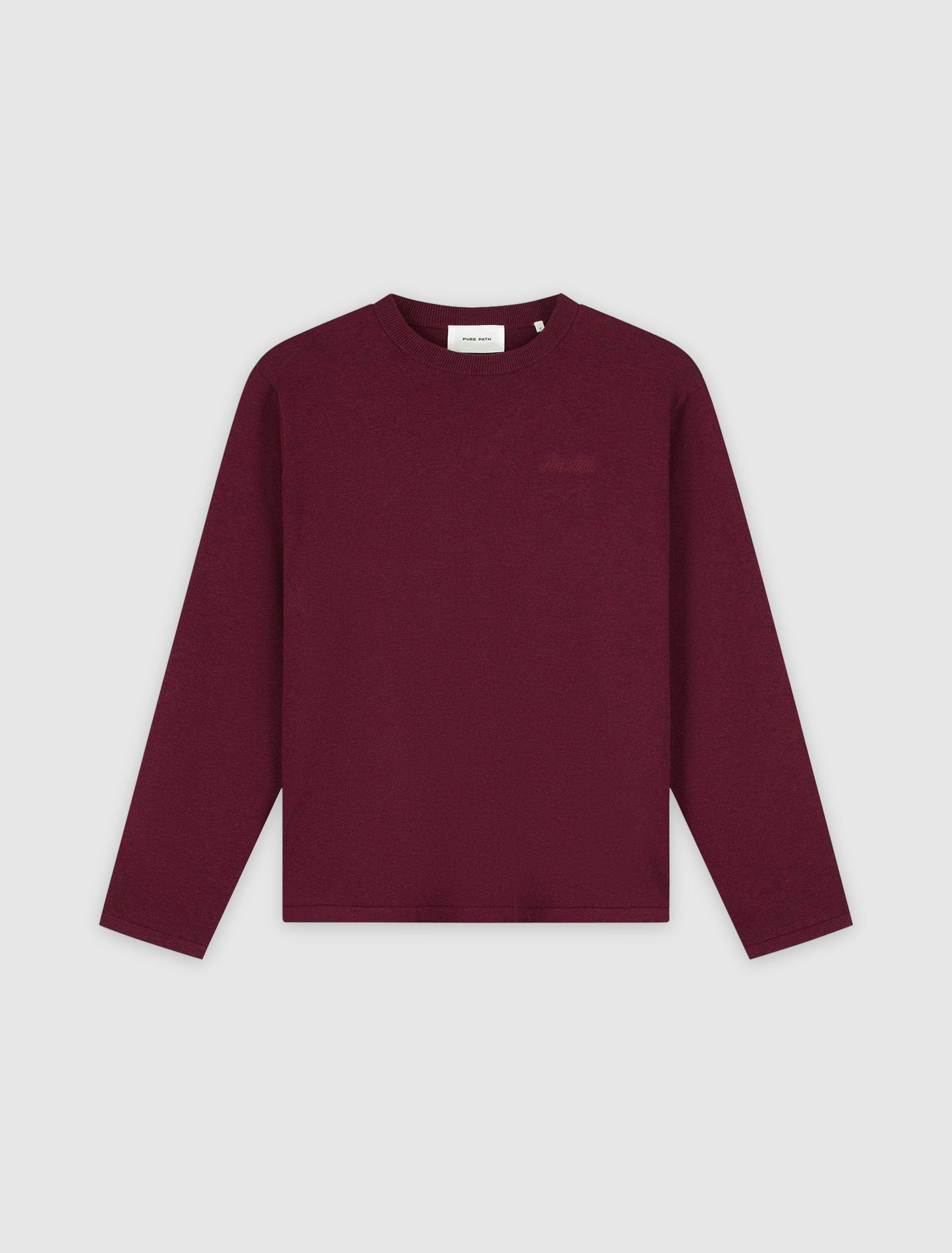 Flat Knit Sweater | Wine Red