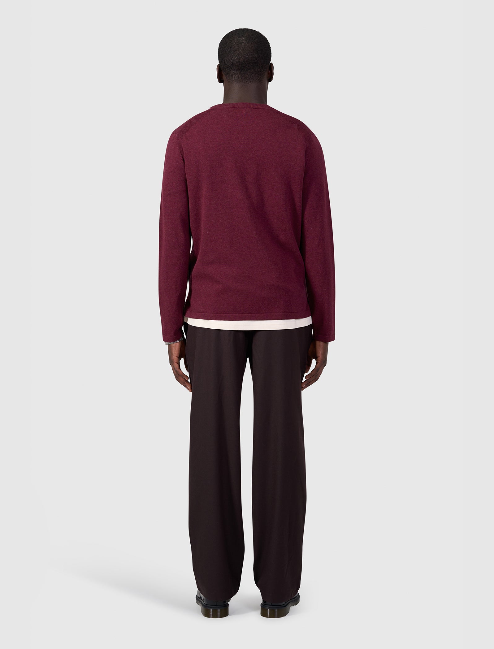 Flat Knit Sweater | Wine Red