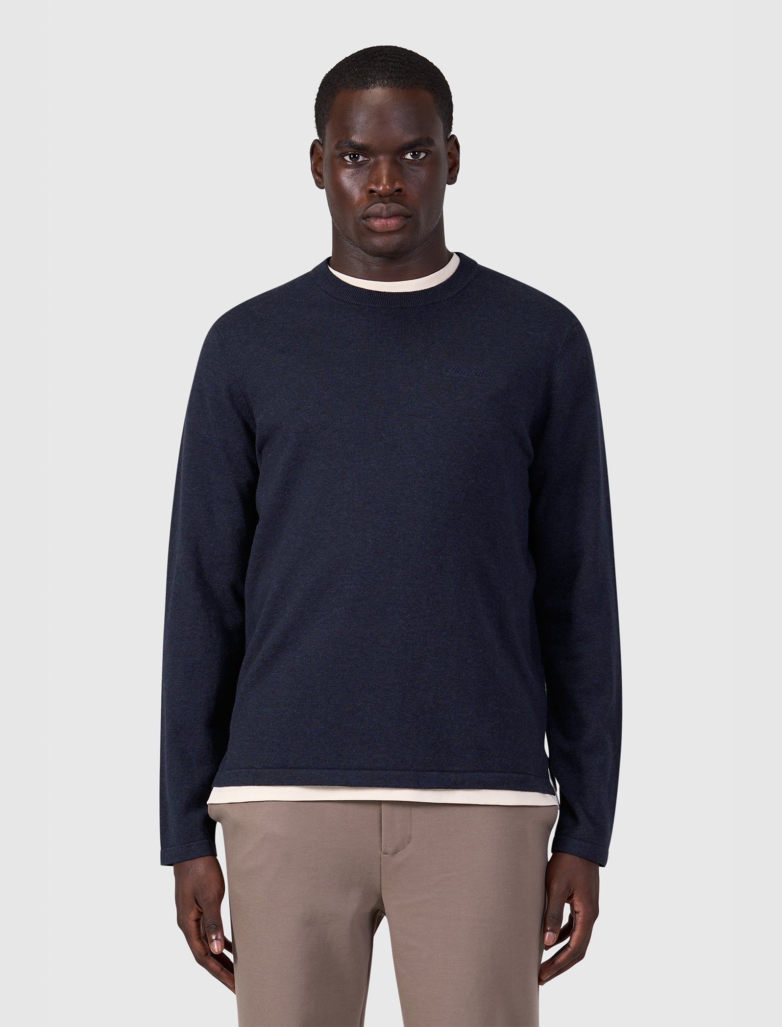Flat Knit Sweater | Dark Navy