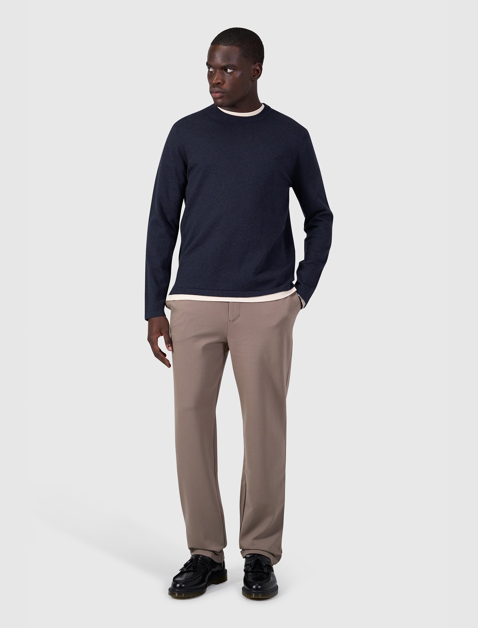 Flat Knit Sweater | Dark Navy
