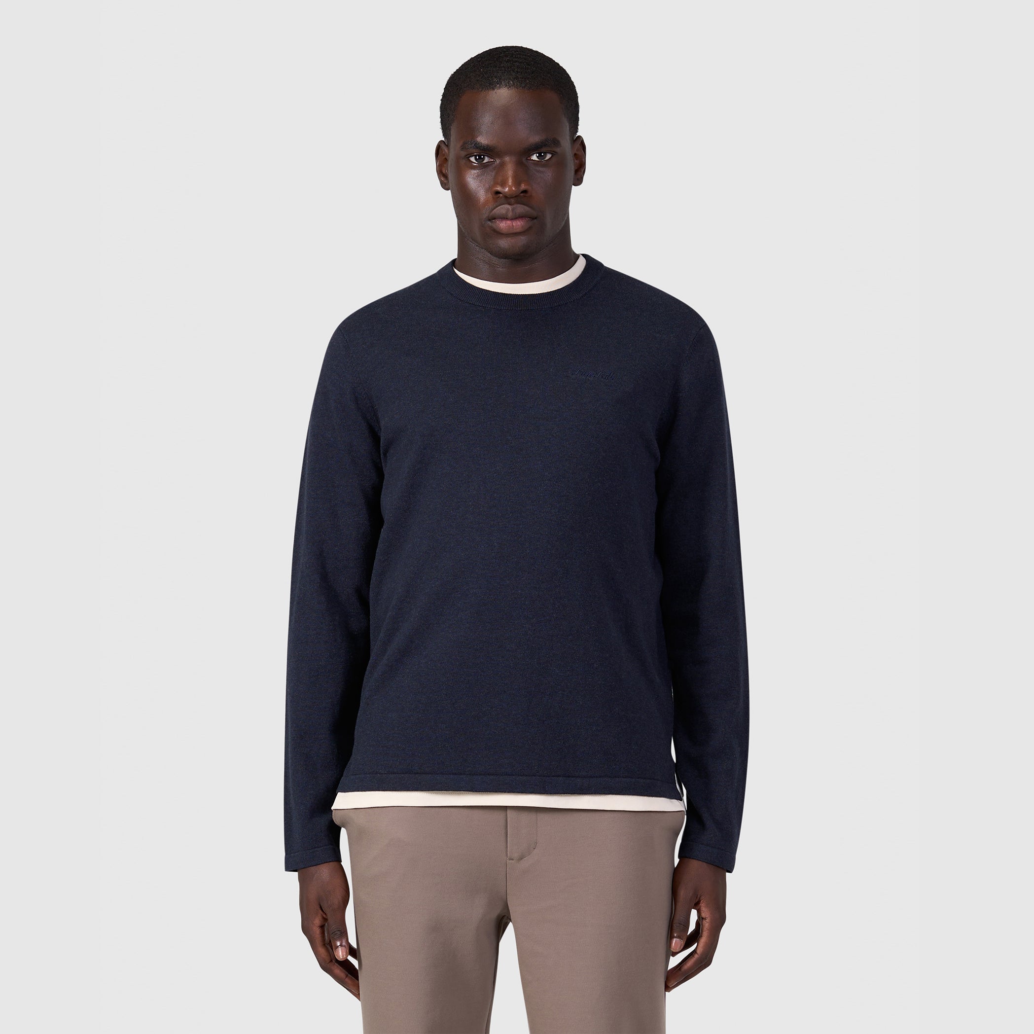 Flat Knit Sweater | Dark Navy