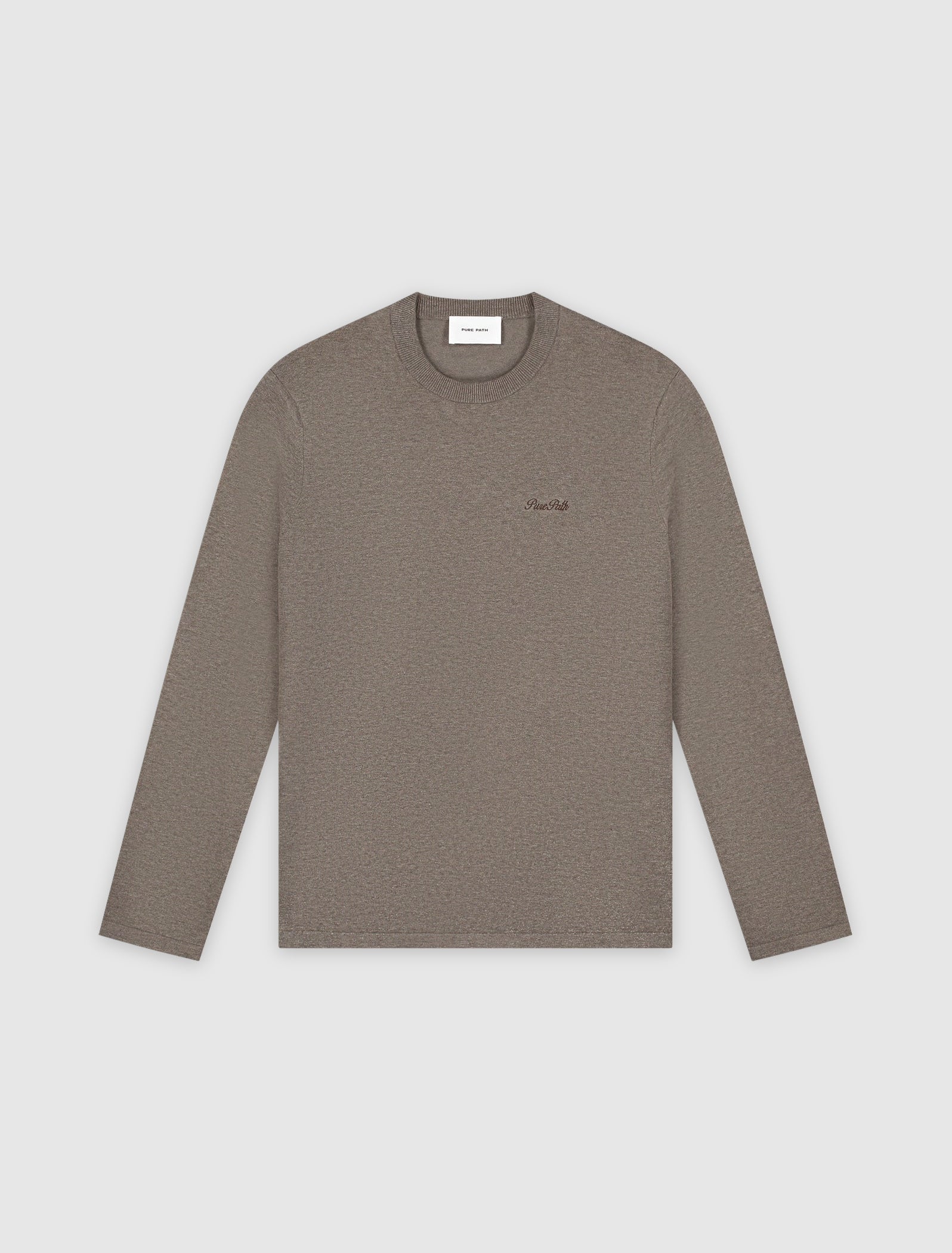 Flat Knit Sweater | Taupe Melange
