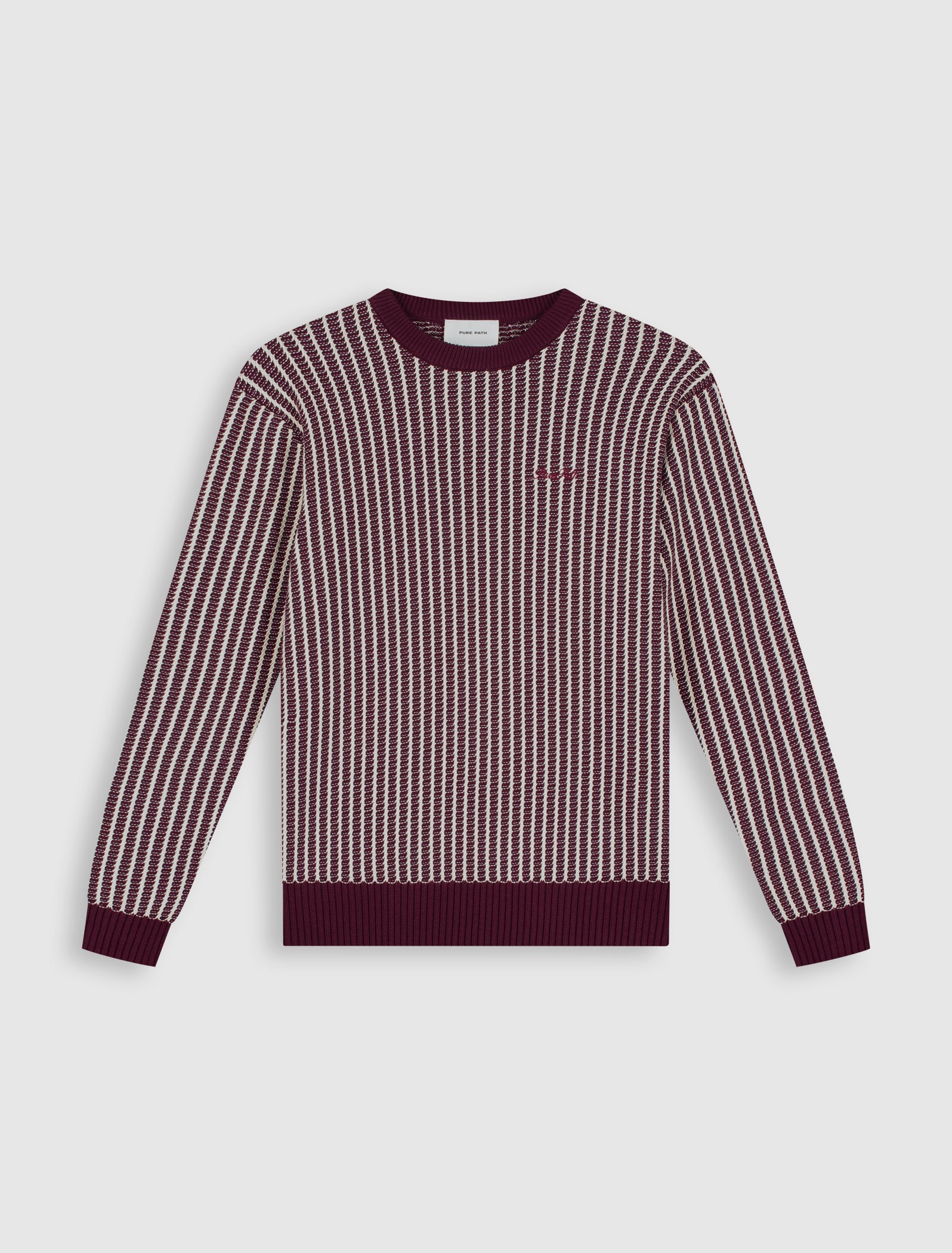 Ladder Stitch Knit Sweater | Wine Red
