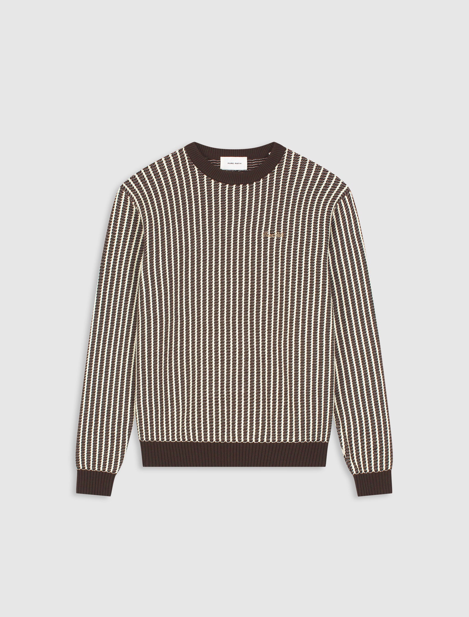 Ladder Stitch Knit Sweater | Dark Brown