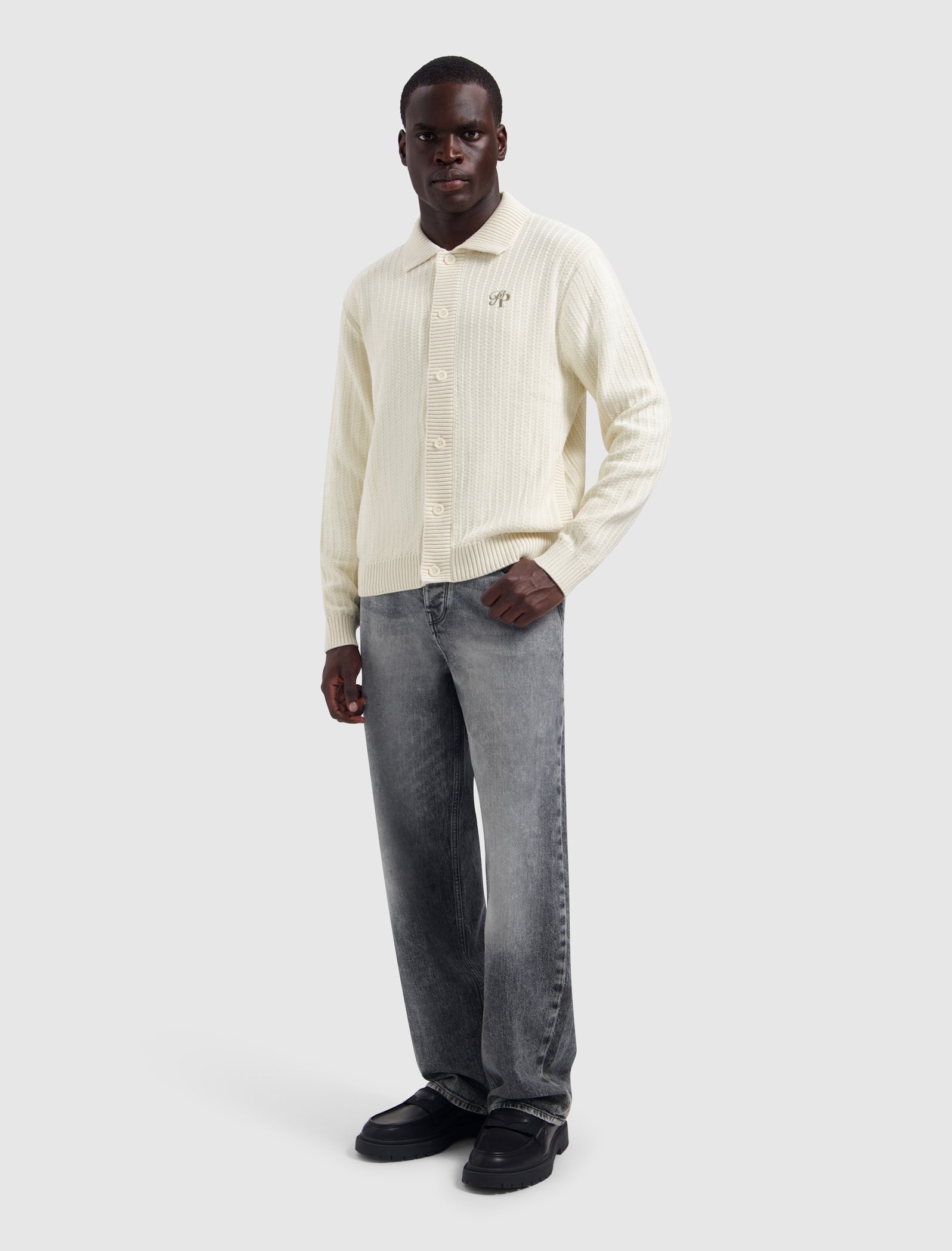 Initials Ladder Stitch Knit Vest | Ecru