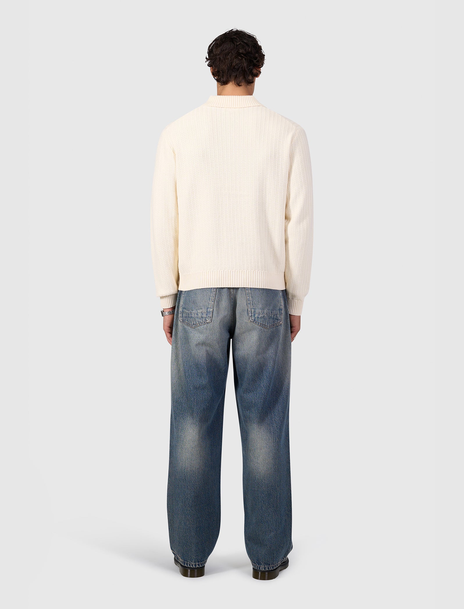 Initials Ladder Stitch Knit Vest | Ecru