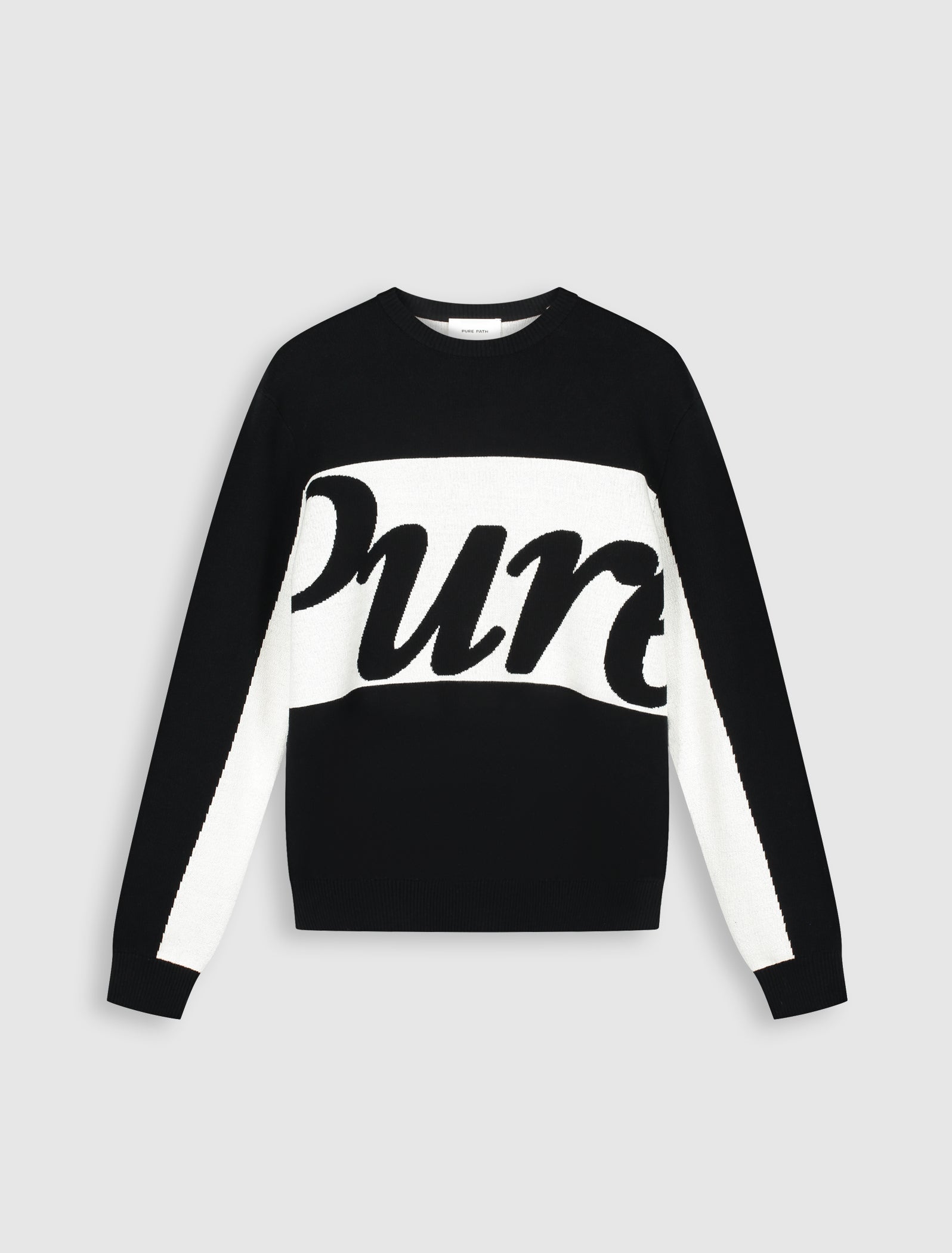 Jacquard Pure Knit Sweater | Black