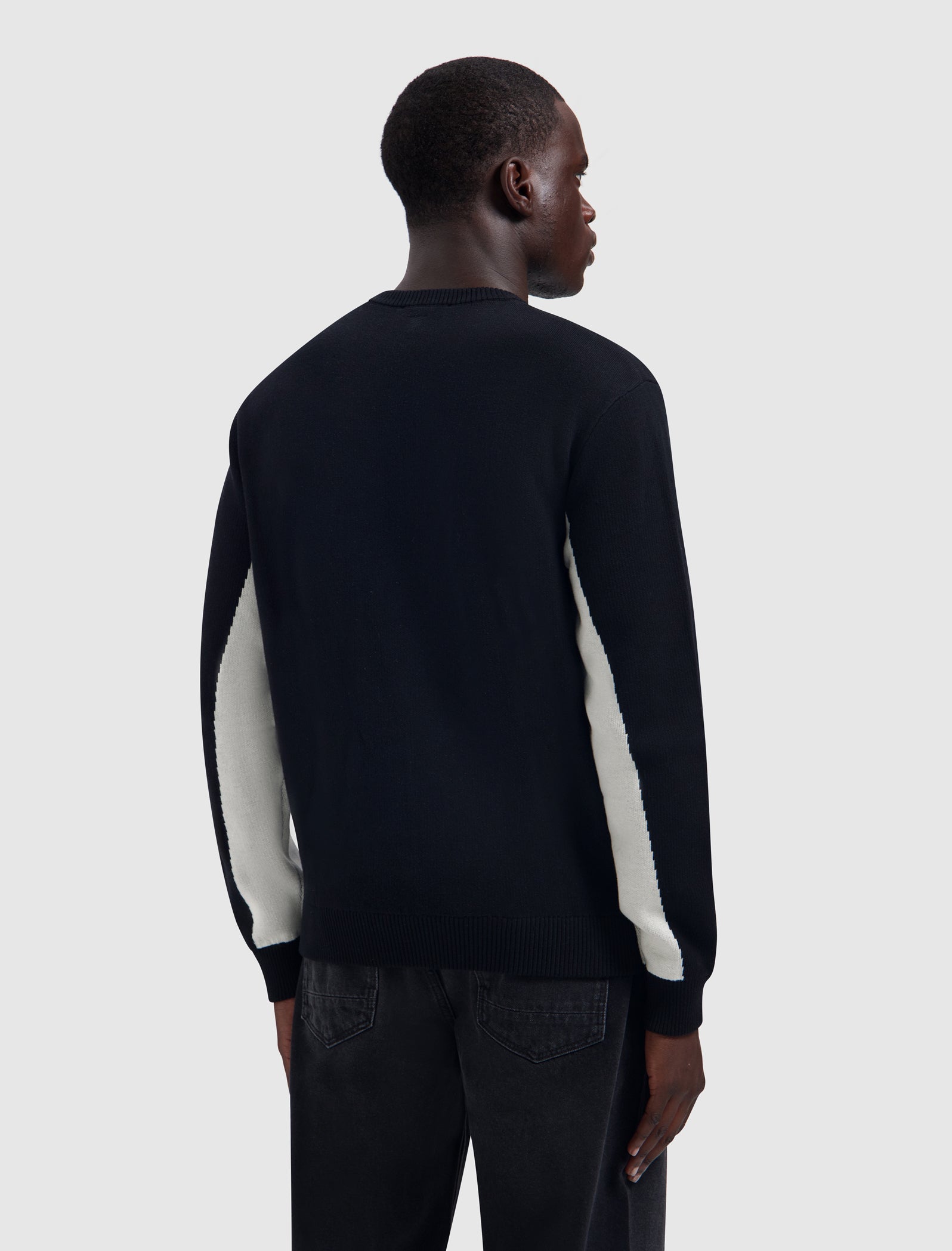 Jacquard Pure Knit Sweater | Black
