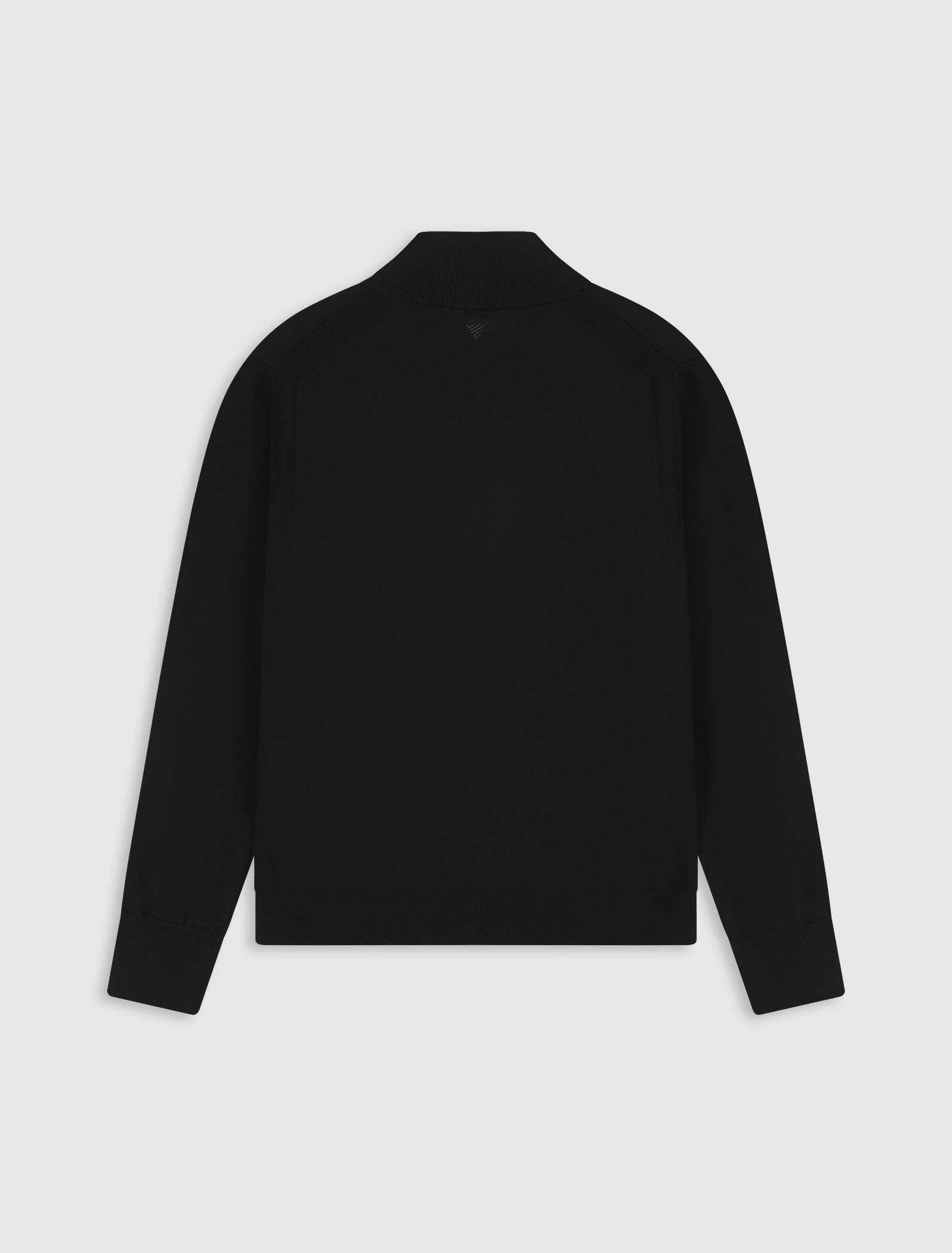 Flat Knit Hidden Half-zip Sweater | Black