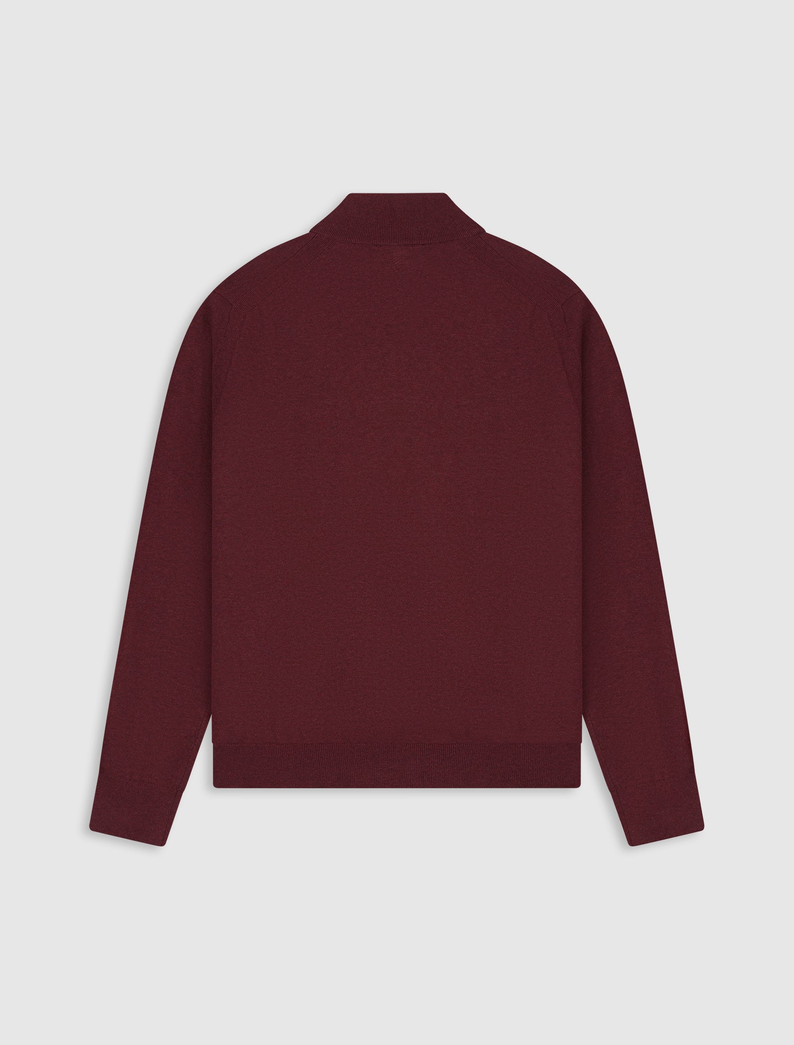 Flat Knit Hidden Half-zip Sweater | Wine Red