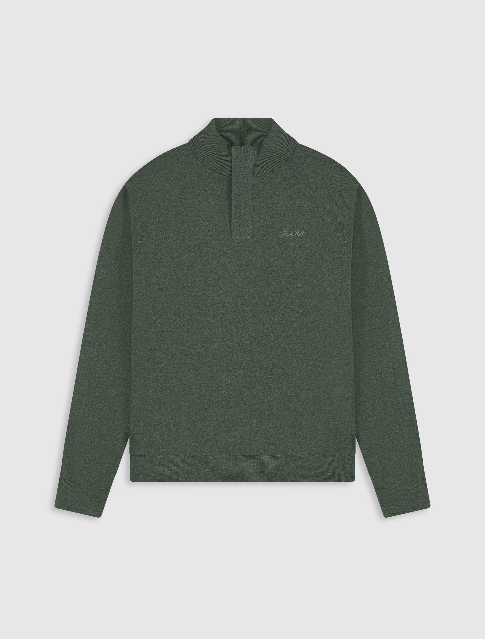 Flat Knit Hidden Half-zip Sweater | Dark Army