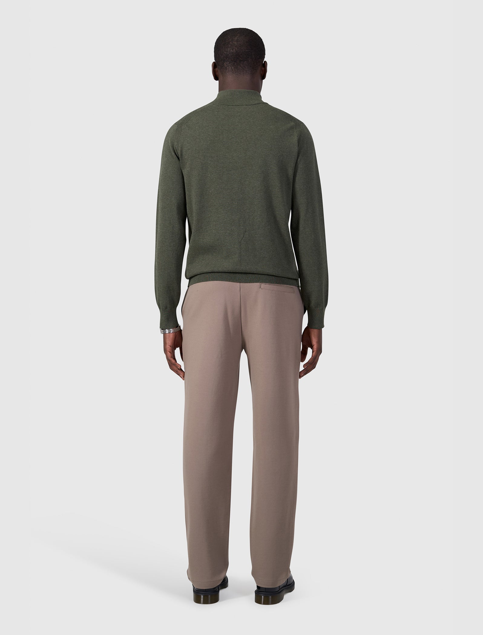 Flat Knit Hidden Half-zip Sweater | Dark Army