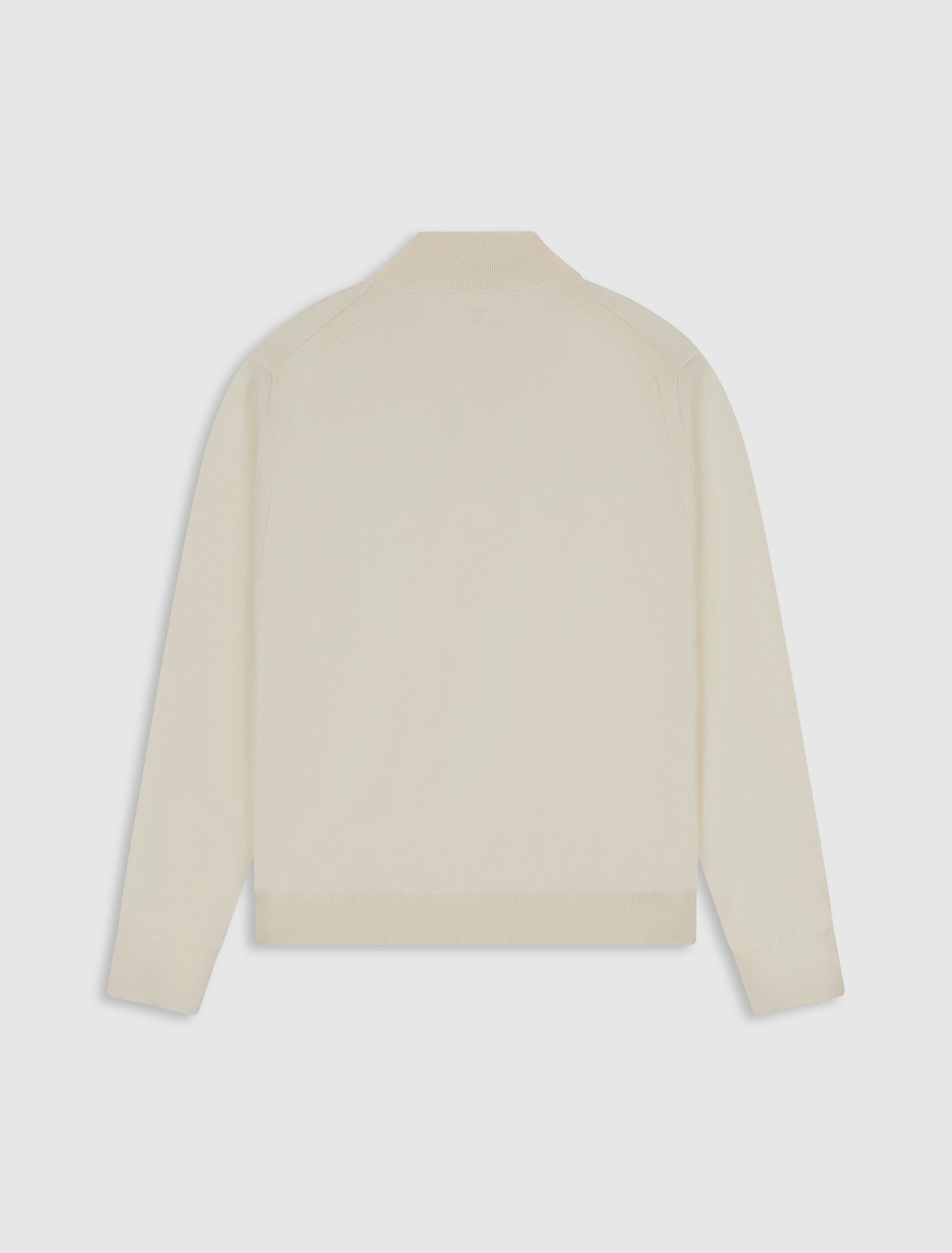 Flat Knit Hidden Half-zip Sweater | Ecru