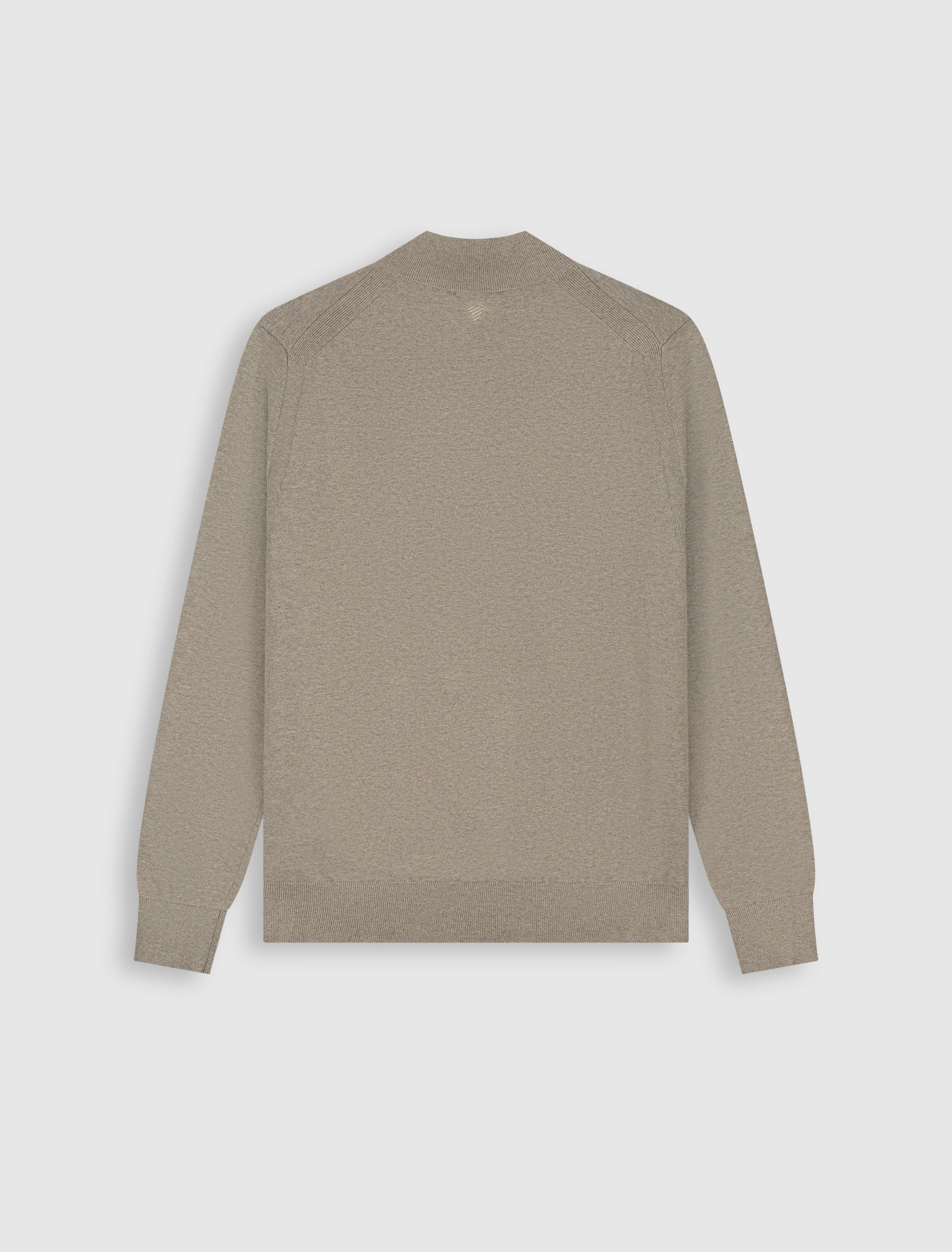 Flat Knit Hidden Half-zip Sweater | Taupe Melange
