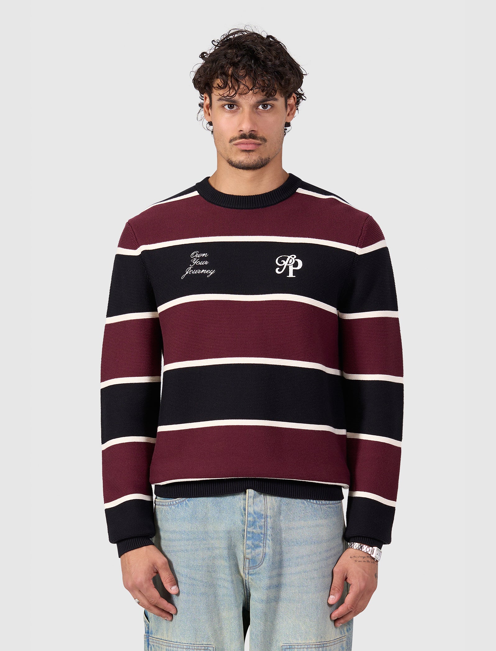 Striped Knit Sweater | Black