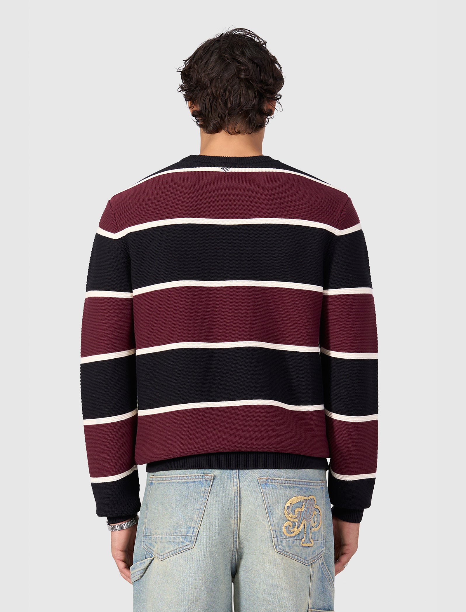 Striped Knit Sweater | Black